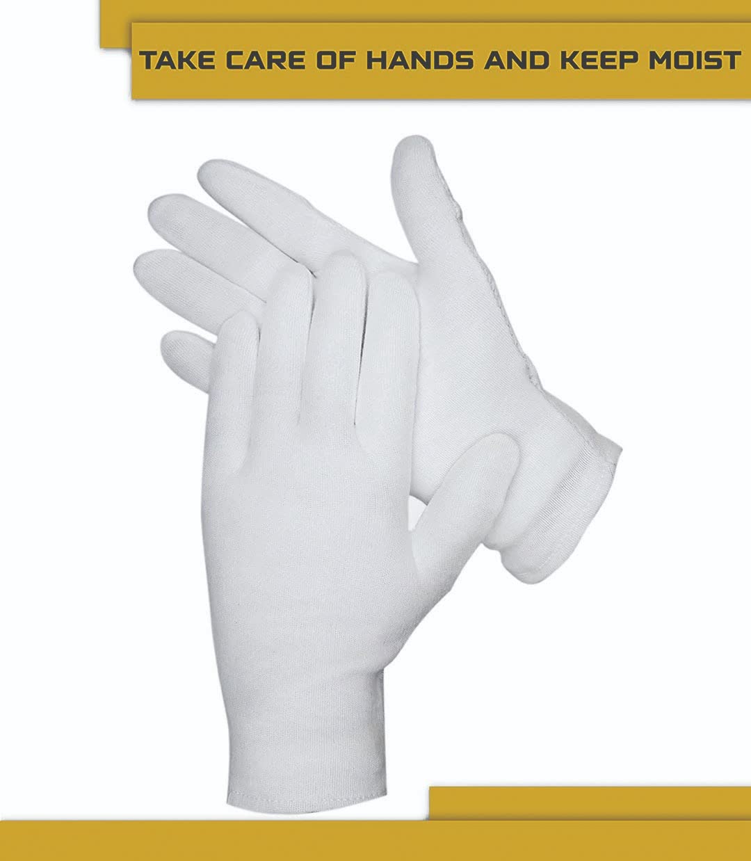 DOVORTEX 12 Pcs White Cotton Gloves| Cotton Gloves for Eczema| Cotton Gloves for...