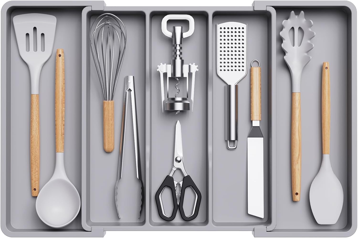 Lifewit Utensil Drawer Organiser, Expandable Large Cutlery Tray for Kitchen, Adj...