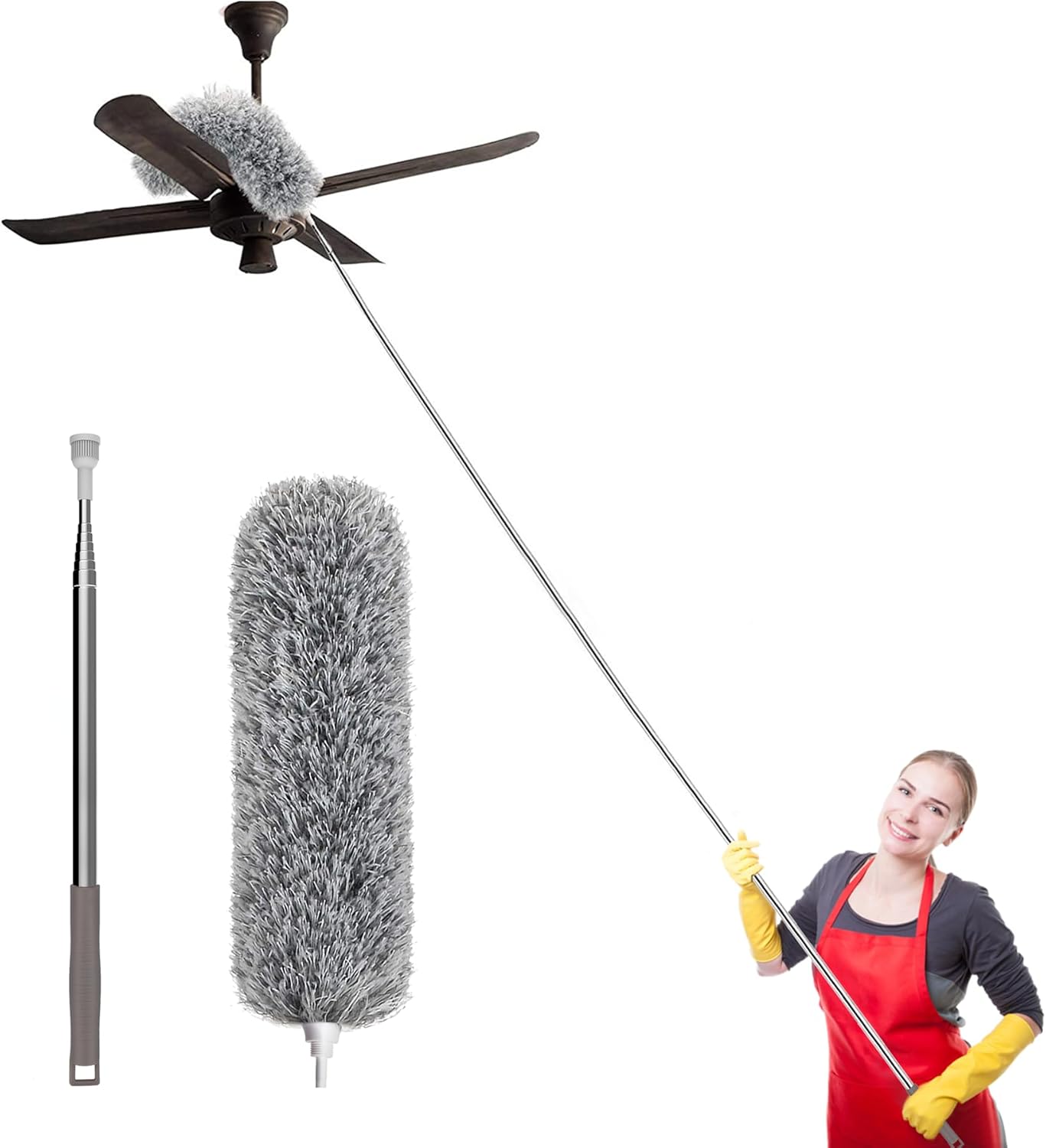 SetSail Extra-Long Dusters with Extension Pole 100-inch for Cleaning, Bendable M...