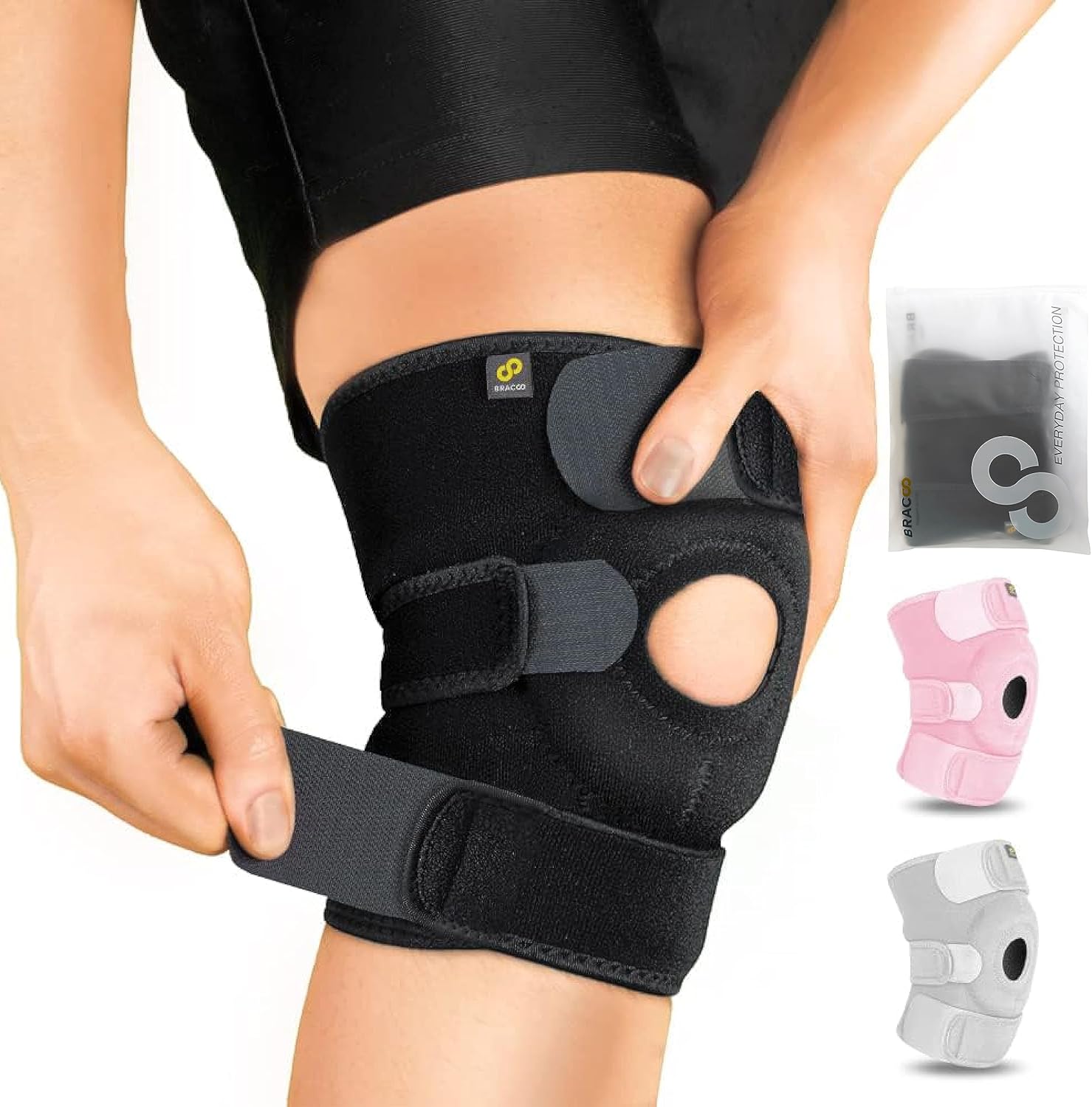 Bracoo Knee Support Brace for Men Women, Adjustable Compression Sleeve Wrap Pate...