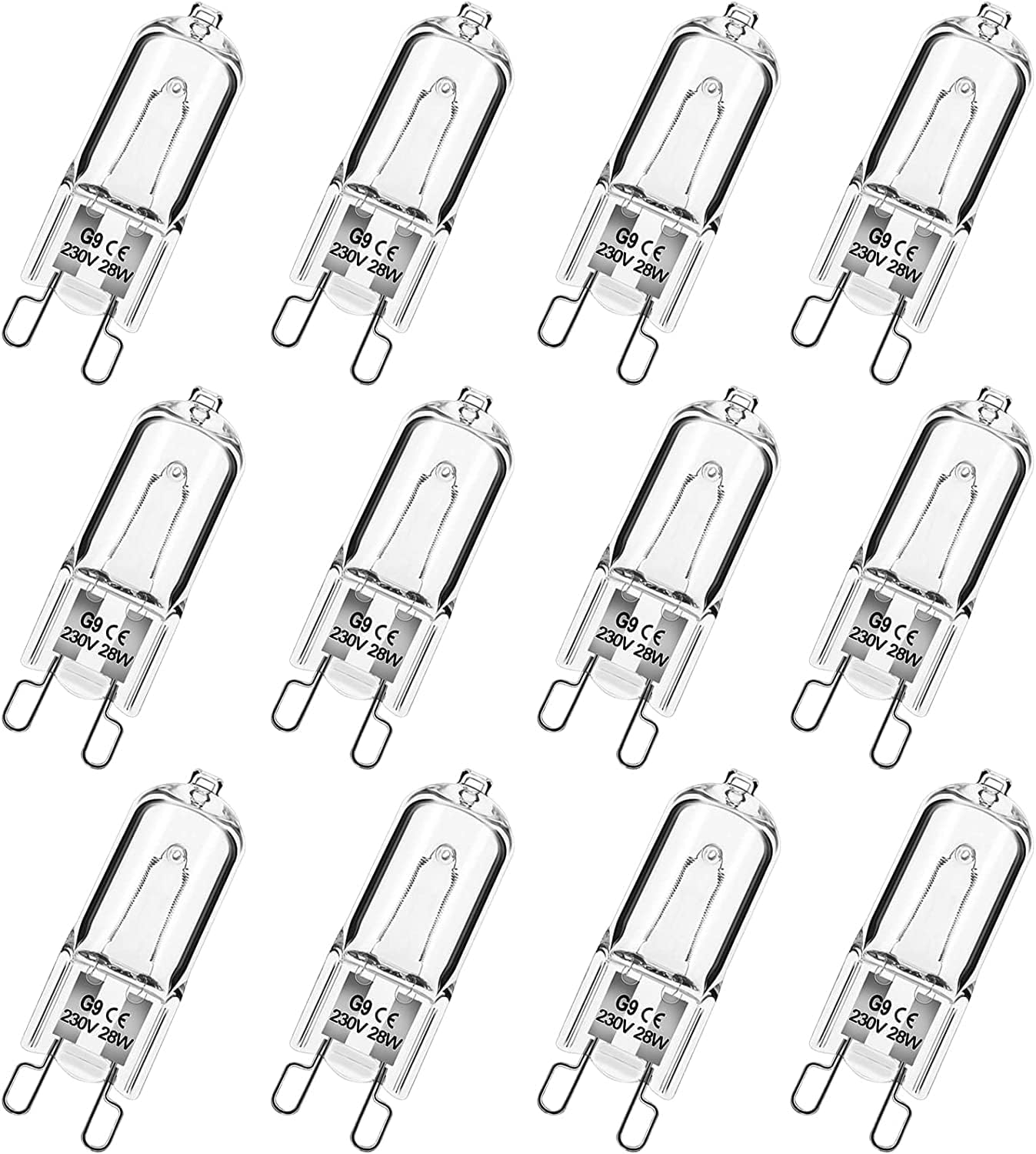 Simusi G9 Halogen Bulbs, G9 28W Light Bulbs, G9 Dimmable Capsule Bulbs, Warm Whi...
