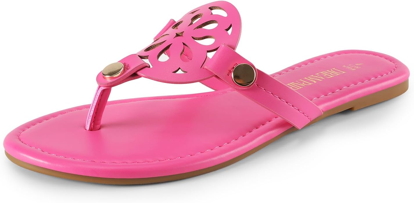 DREAM PAIRS Women's Flip Flops Comfortable Soft Cushion Slide Slip on Summer Bea...