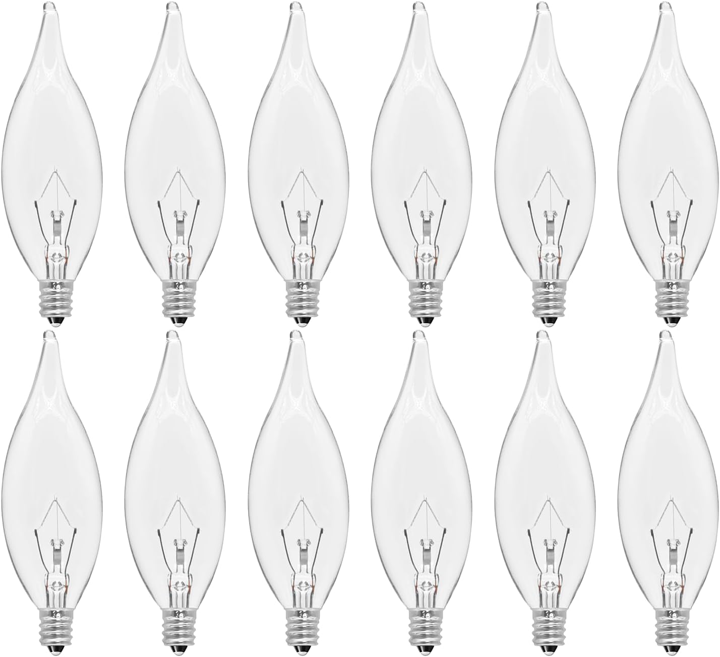 12-Pack E12 Candle Light Bulbs 40W Warm White 2500K, 380 Lumen Dimmable Chandeli...