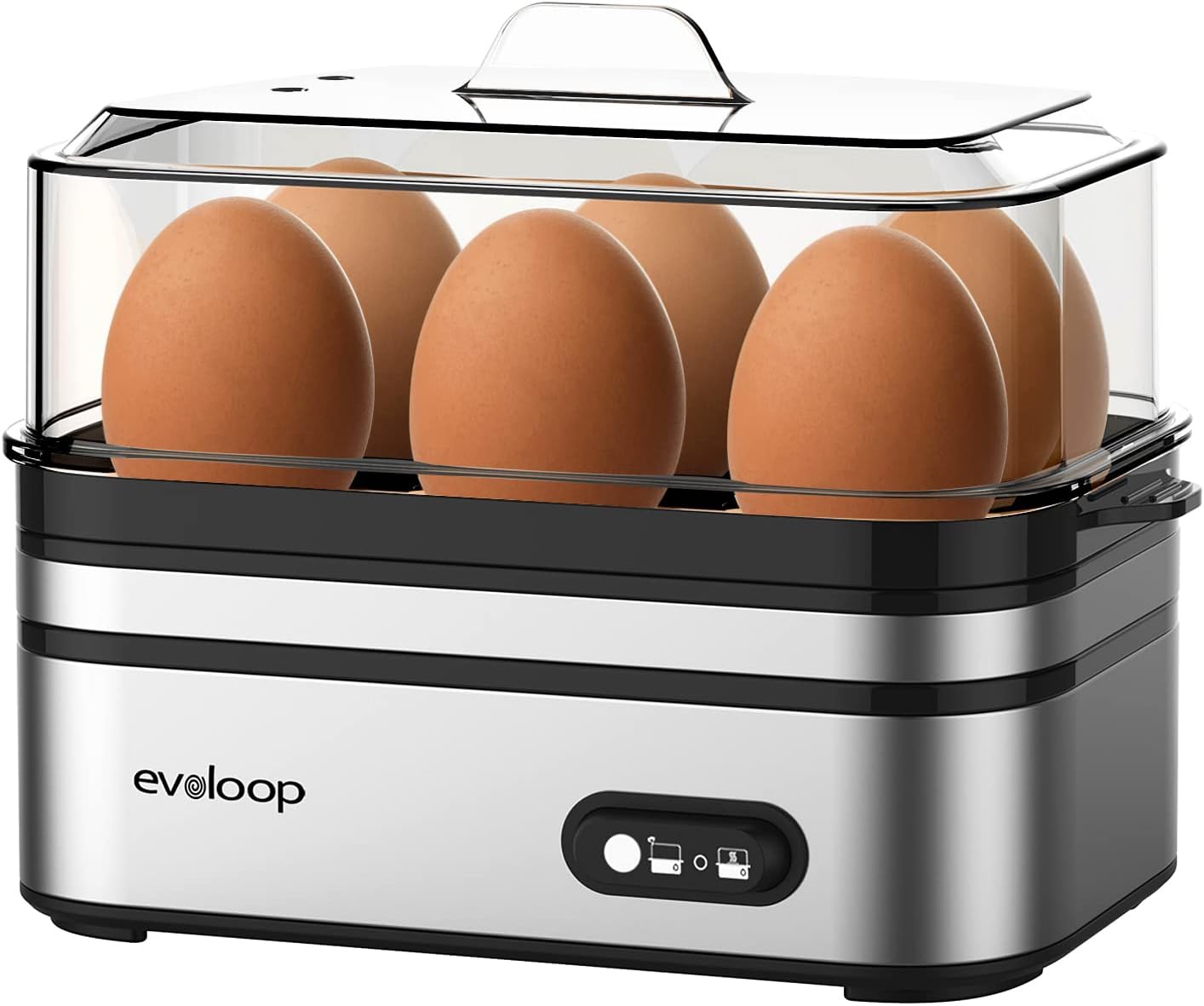 Rapid Egg Cooker Electric 6 Eggs Capacity, Soft, Medium, Hard Boiled, Poacher, O...