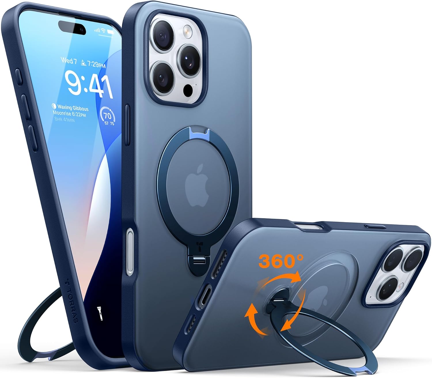 TORRAS 360° Spin Magnetic Stand, Special iPhone 16 Pro Max Case, High-Quality Ca...