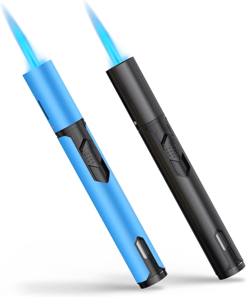 Torch Lighters 2 Pack Windproof Adjustable Jet Flame Butane Lighter, Refillable...