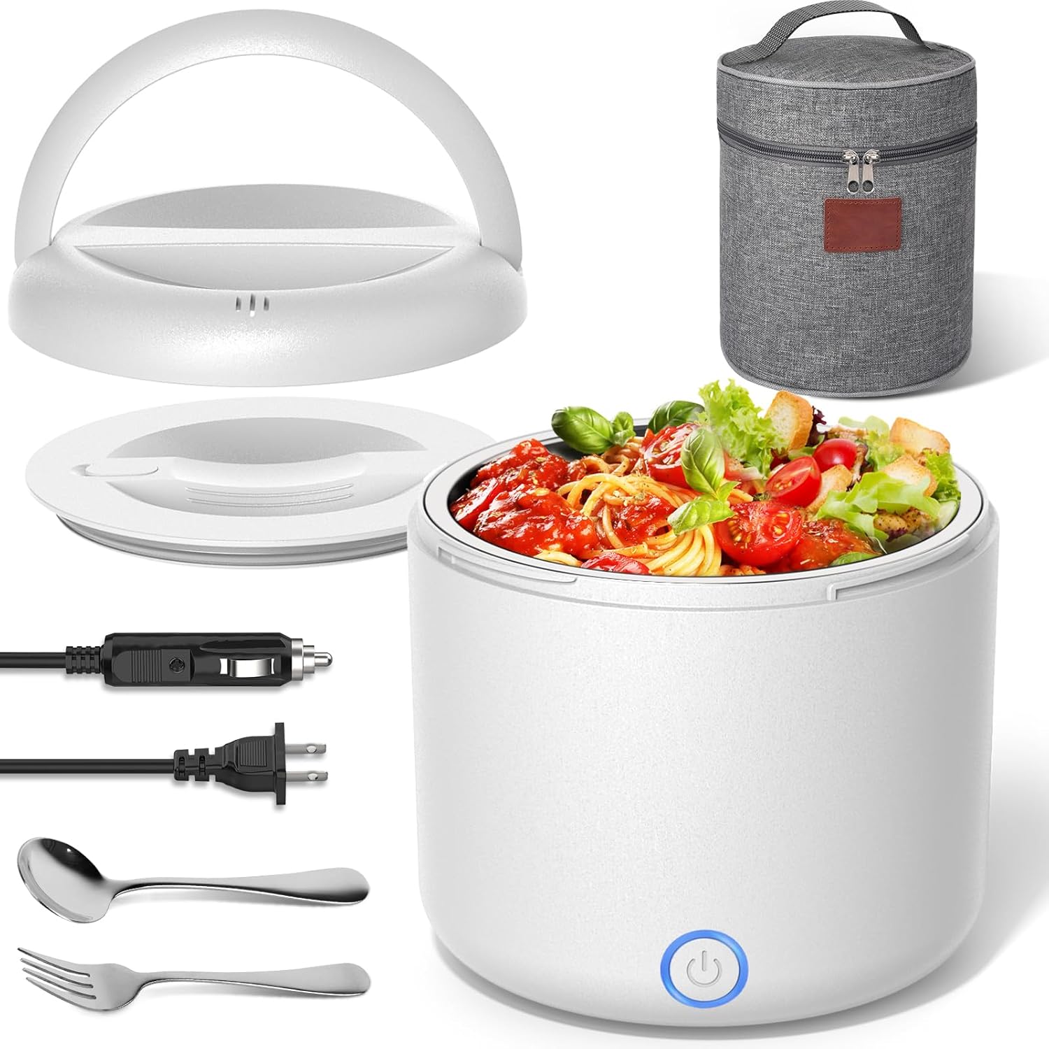 Vabaso Electric Lunch Box for Adults, 41oz 80W Heated Lunch Box, 12V/24V/110V/22...