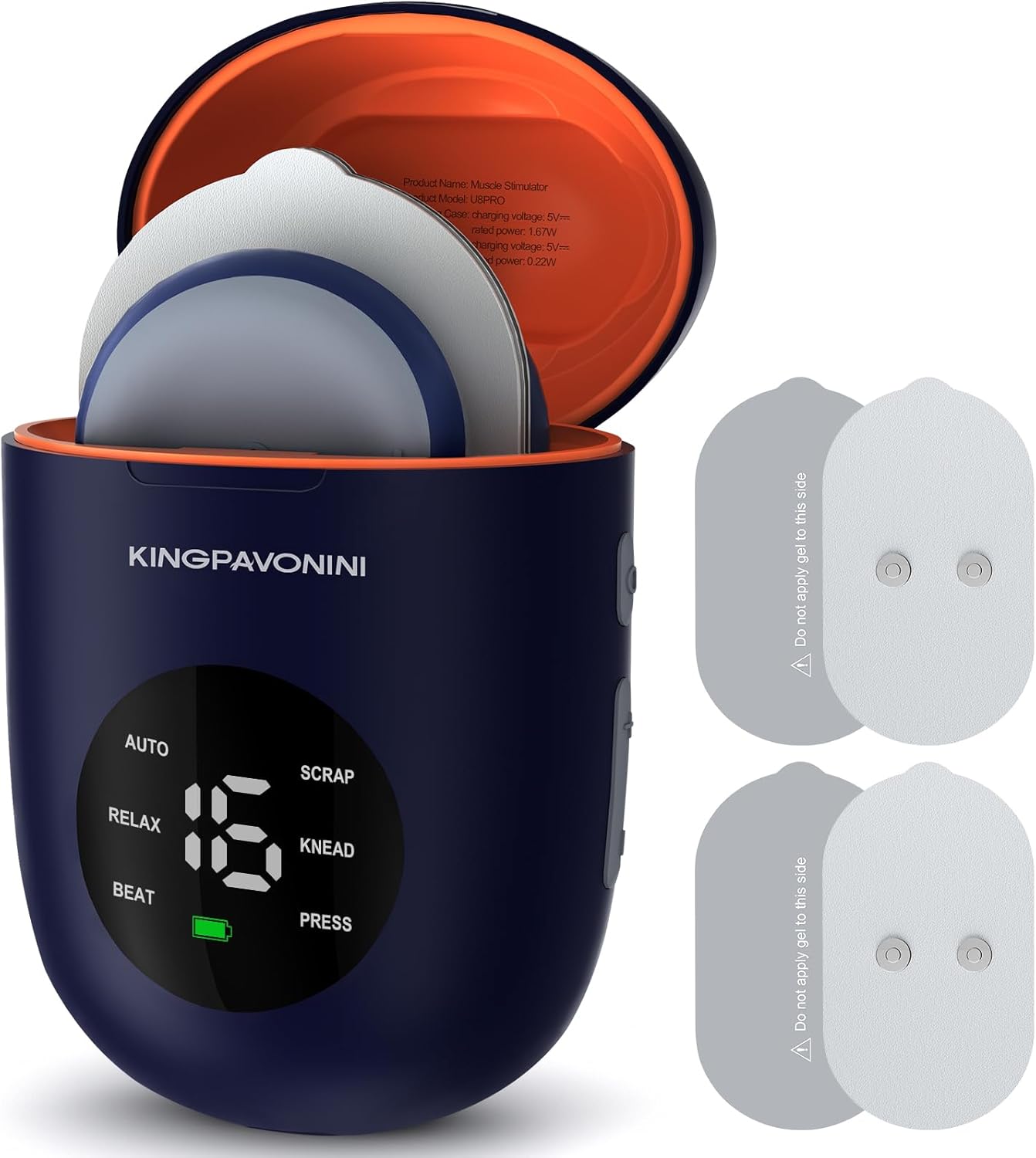 KingPavonini Wireless TENS Unit, Muscle Stimulator for Pain Relief, Portable Rec...
