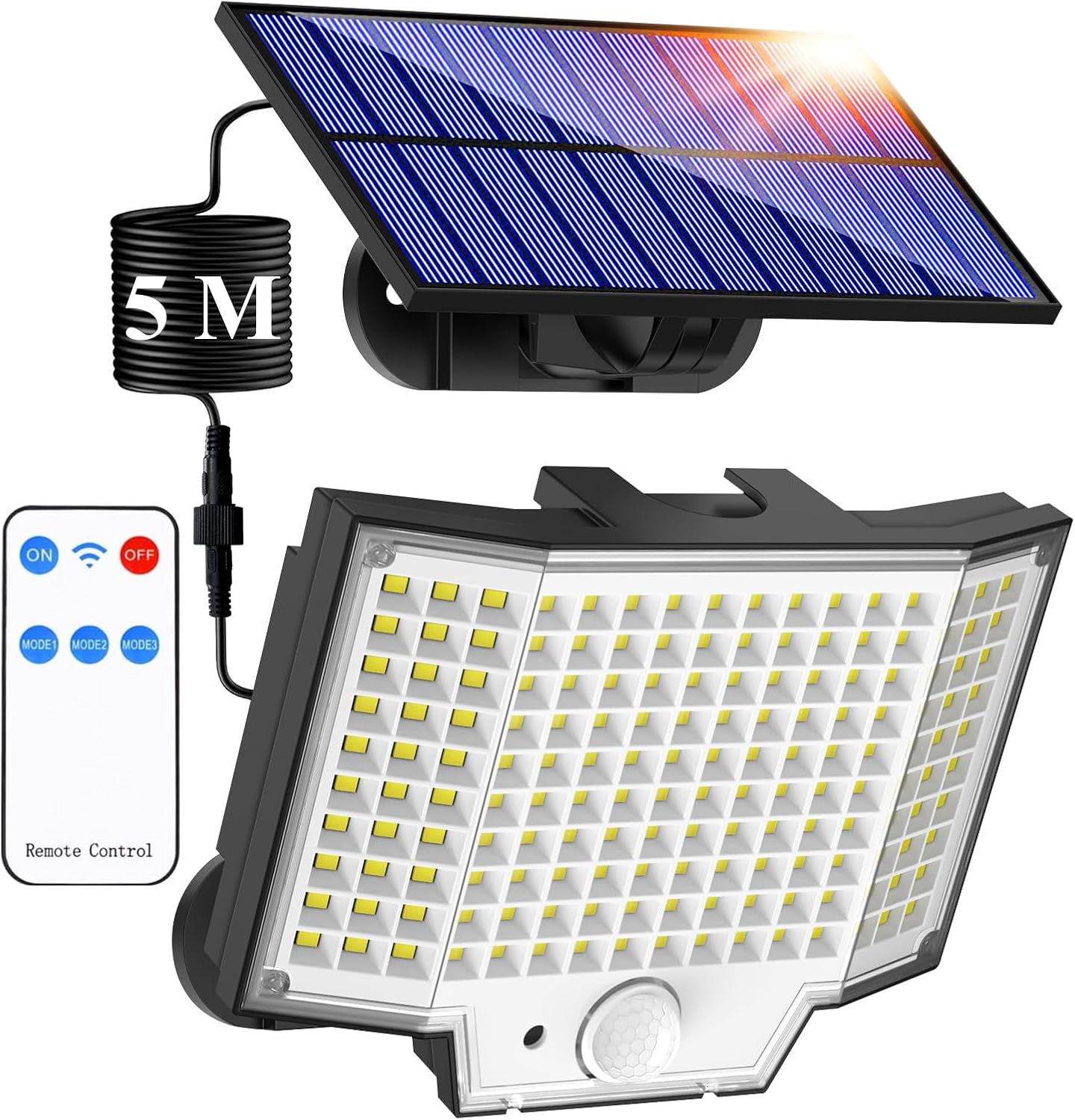 Haokiang Solar Security Lights Outdoor Motion Sensor 1 Pack 2000lm Ip65 270° 3 M...