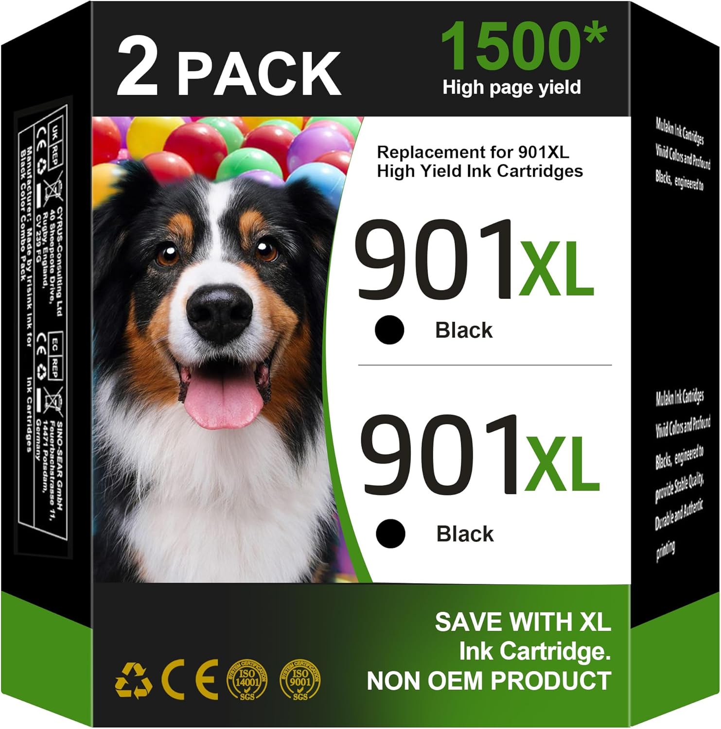 High-Yield 901XL Ink Cartridge, Reliable HP 901 Ink Cartridge Replacement, Versa...