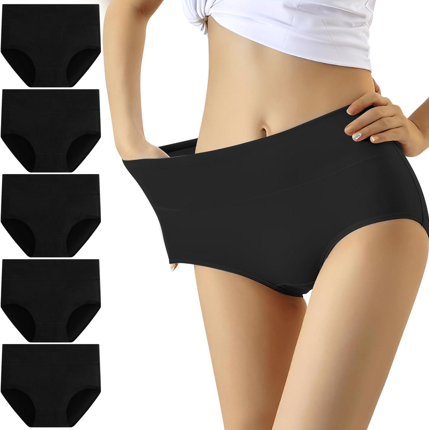 YouShow Women Underwear High Waist Cotton Knickers Ladies Panties Full Coverage...