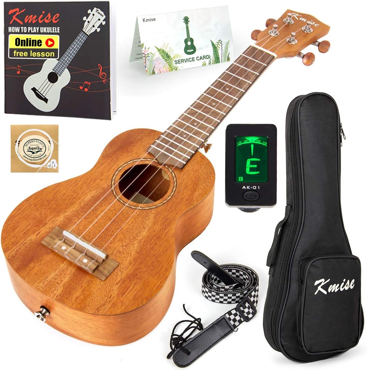 Kmise Soprano Ukulele Professional Mahogany Instrument 21 Inch Hawaiian Ukalalee...