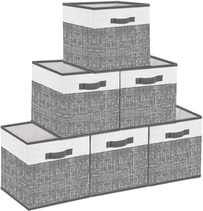 Homyfort 11x11 Cube Storage Bins - Fabric Organizers, Collapsible Storage Basket...