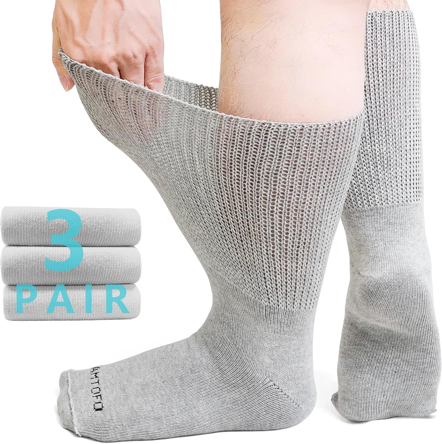ZFSOCK Diabetic Socks for Men & Women, Extra Wide Soft Top, Non-Binding, Loose F...