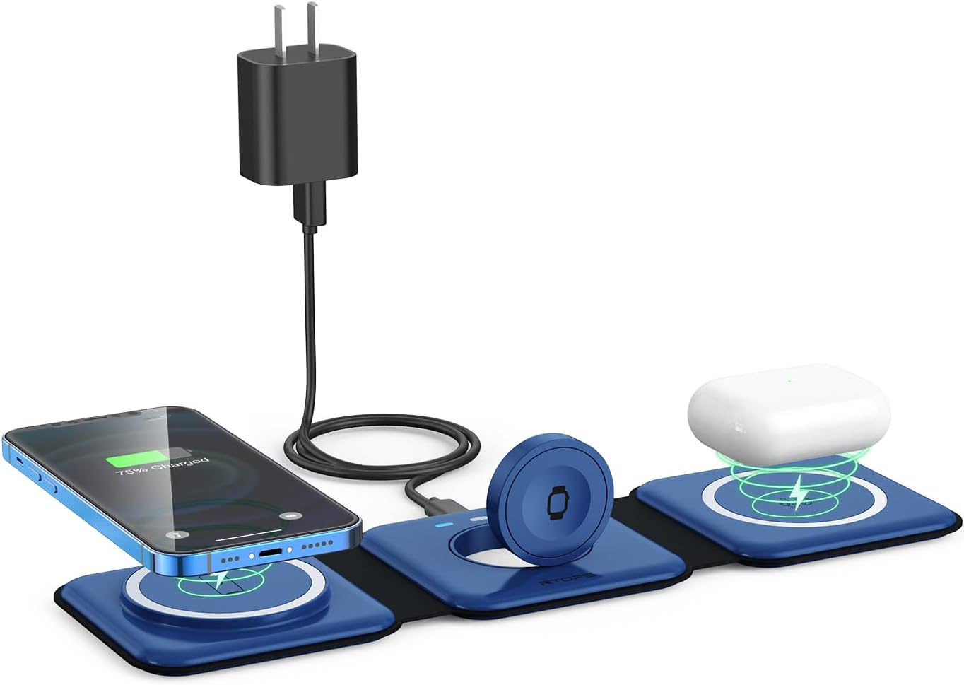 Wireless Charger 3 in 1,RTOPS Magnetic Travel Wireless Charging Station Multple...