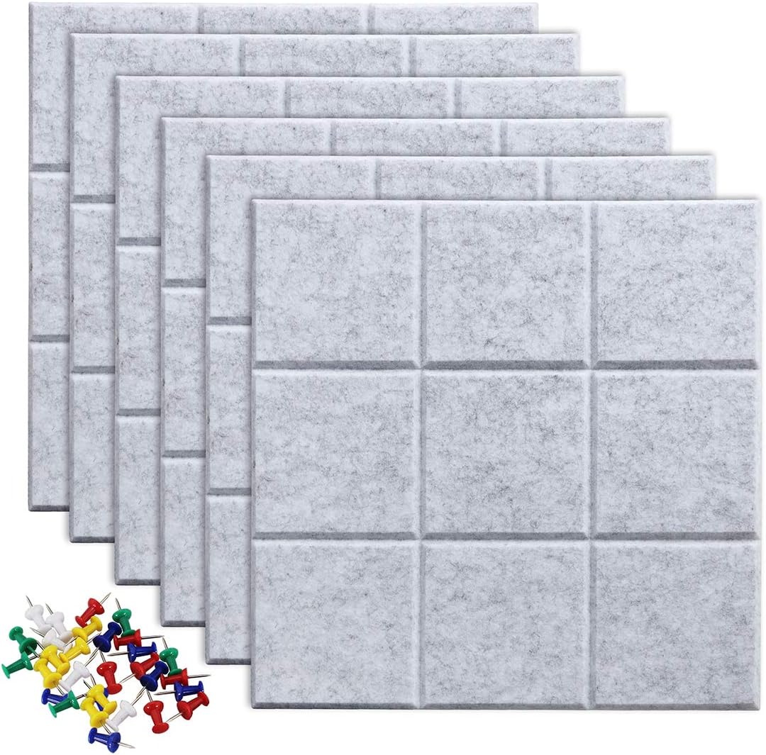 Uoisaiko Large Felt Board Tiles, Special Bulletin Board Notice Boards with 30 Pi...