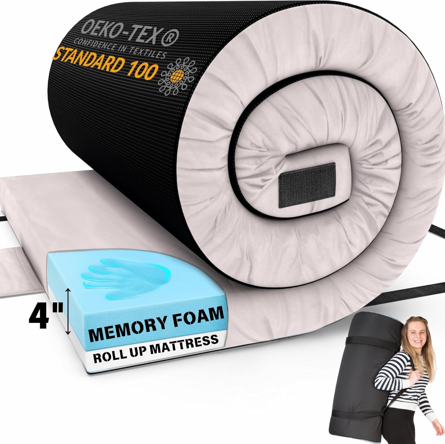 Matrix Comfort-Cell Memory Foam Camping Mattress Pad, Portable Foam Sleeping Pad...
