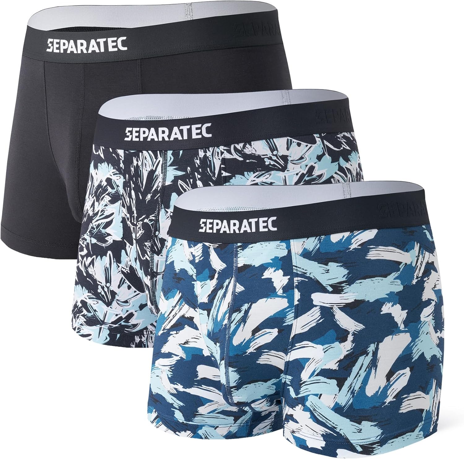Unique Separatec Men's Bamboo Underwear, Special Printing Breathable Boxer Short...