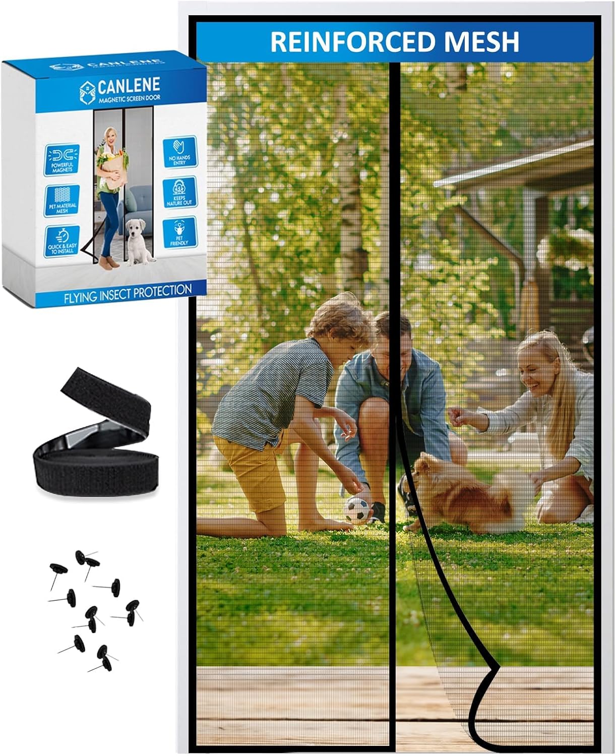 Magnetic Screen Door Polyethylene Terephthalate Mesh Greater Than Fiberglass and...