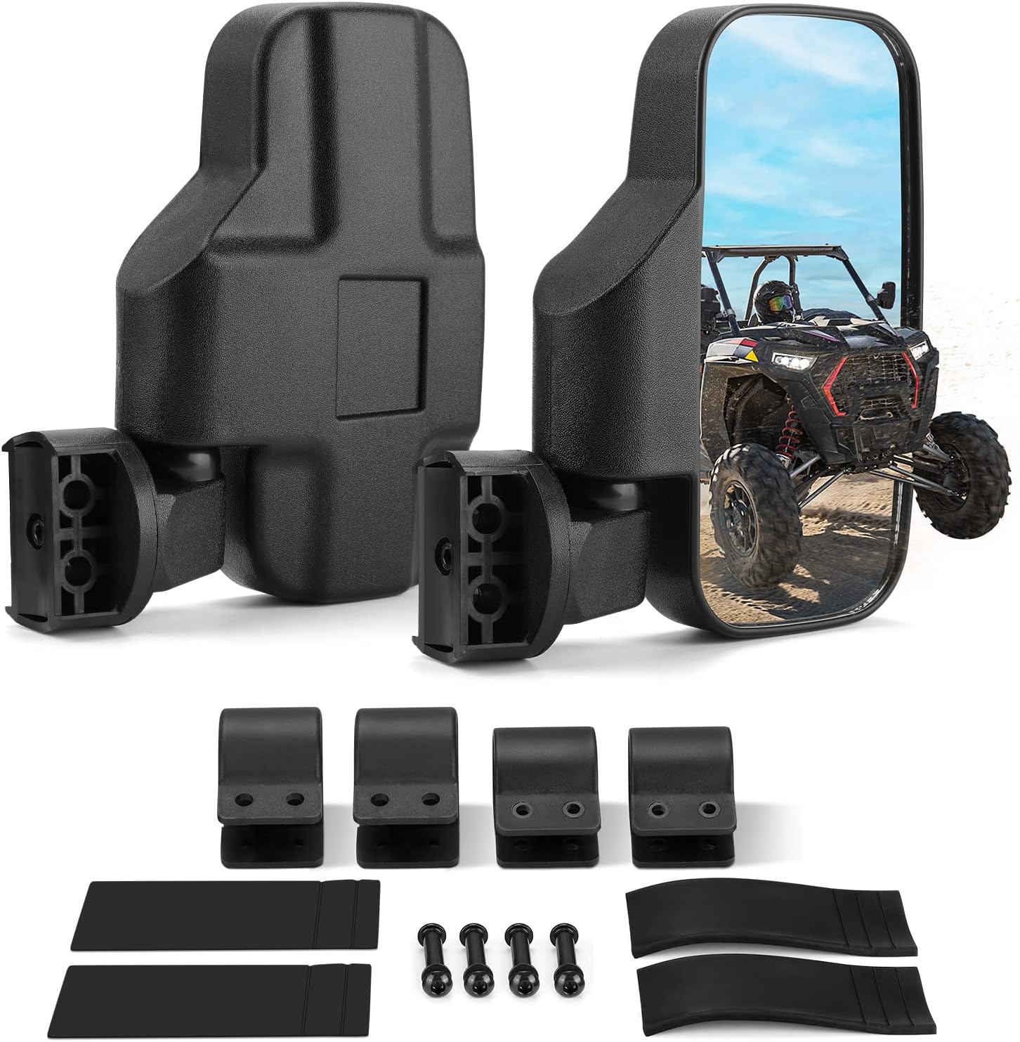 KEMIMOTO UTV Mirrors UTV Side Mirrors Fits 1.6 inch to 2 inch Roll Cage Compatib...