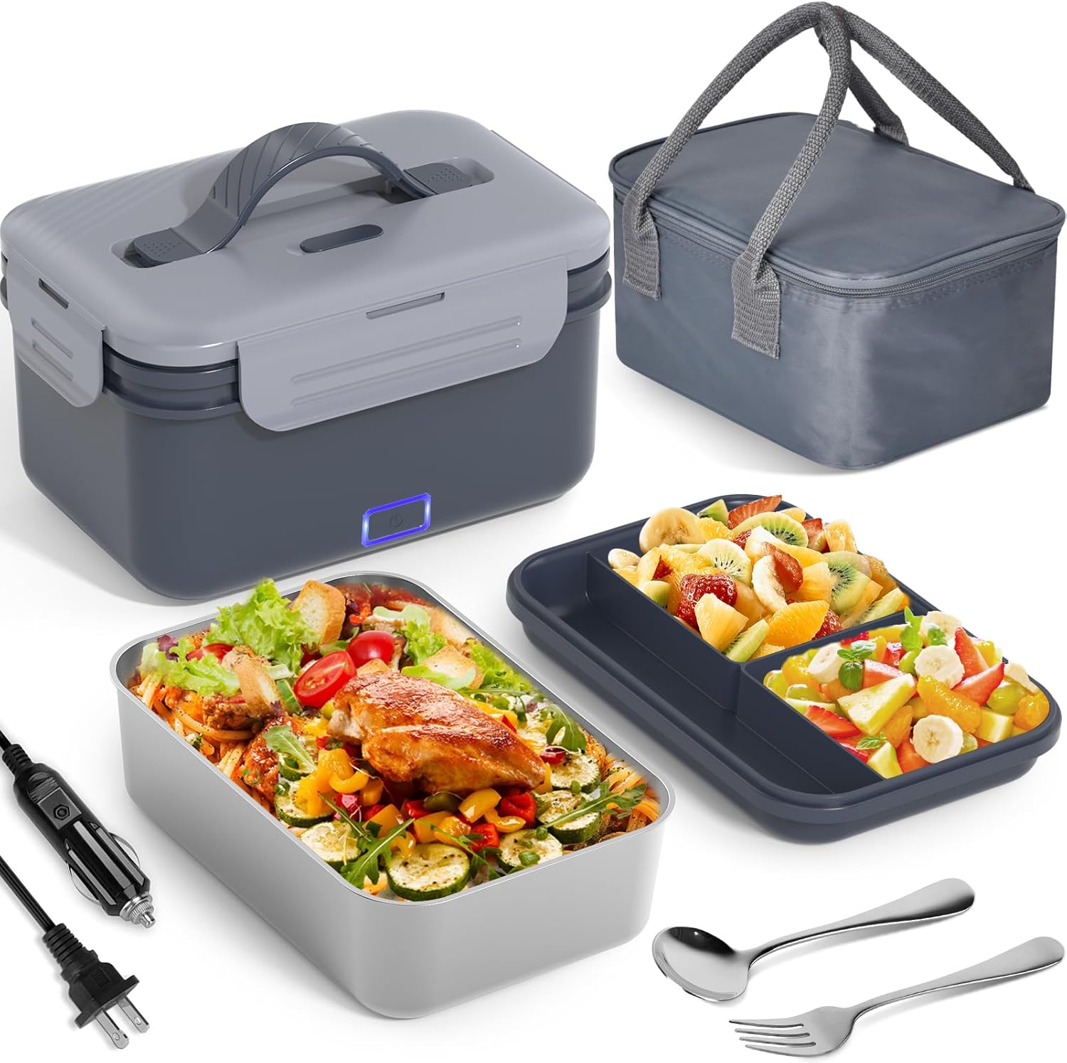 Vabaso Electric Lunch Box for Adults, 100W Heated Box for Car/Truck/Home/Work, P...