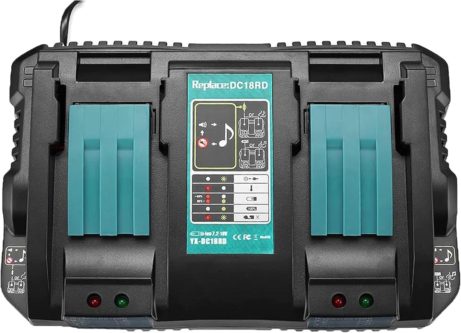 Bonadget 6A DC18RD Dual Fast Battery Charger Compatible with makita 14.4V-18V BL...