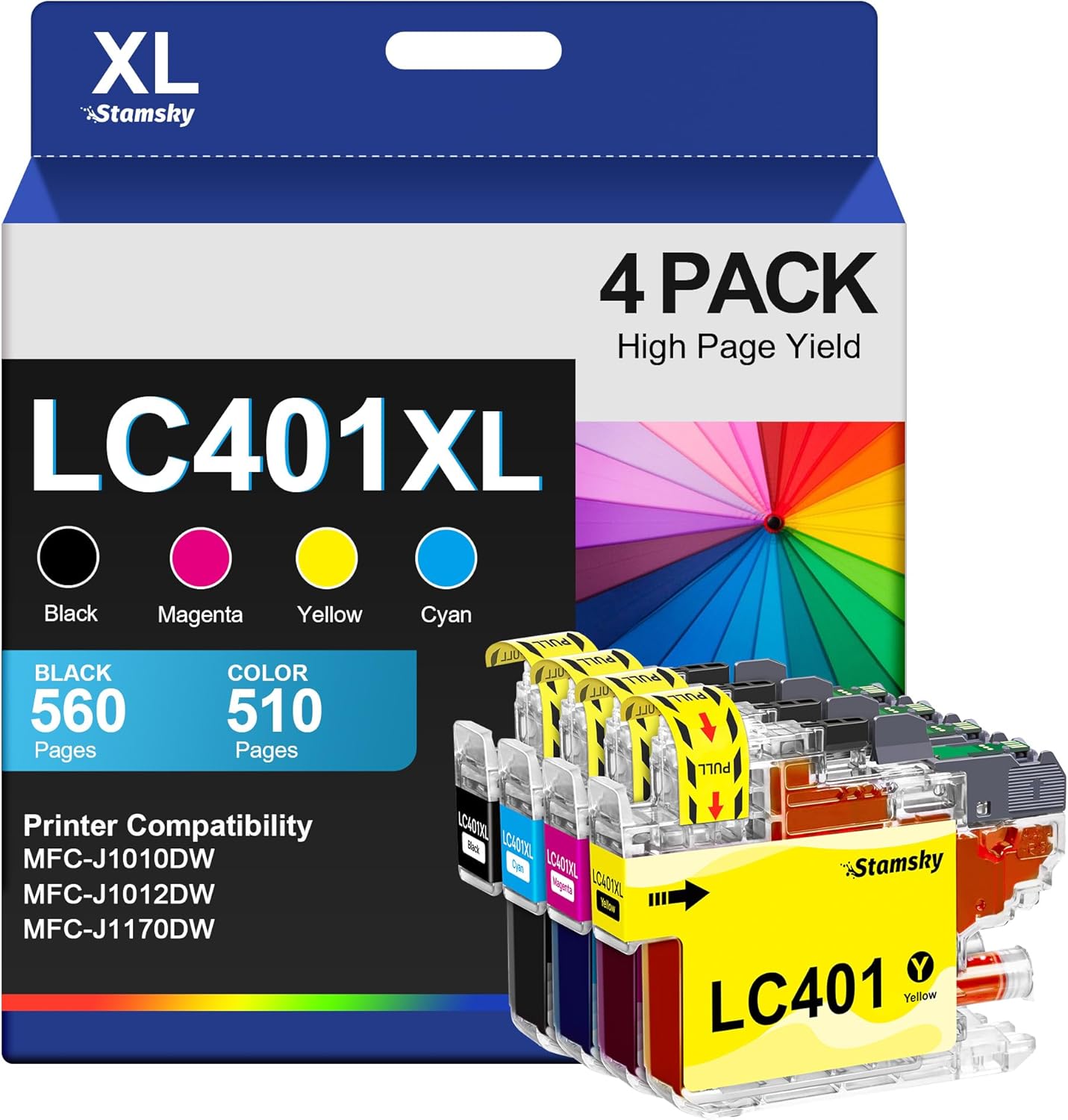 LC401 Ink Cartridges Compatible for Brother LC401 XL BK LC401XL LC 401 LC401BK H...