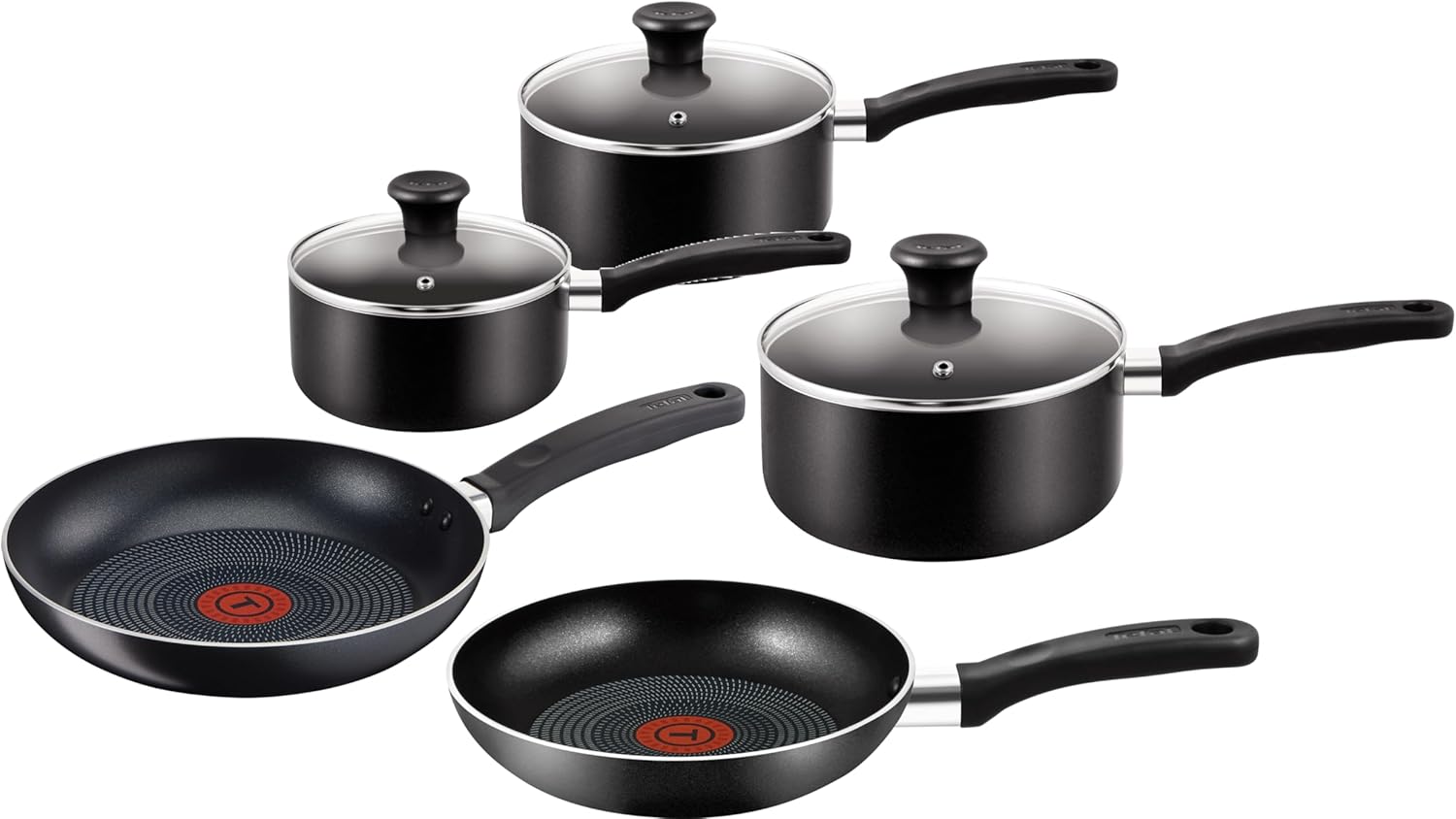 Essential 5 Piece Set (16/18/20CM Saucepan with Glass LID, 20/24CM Fry)
