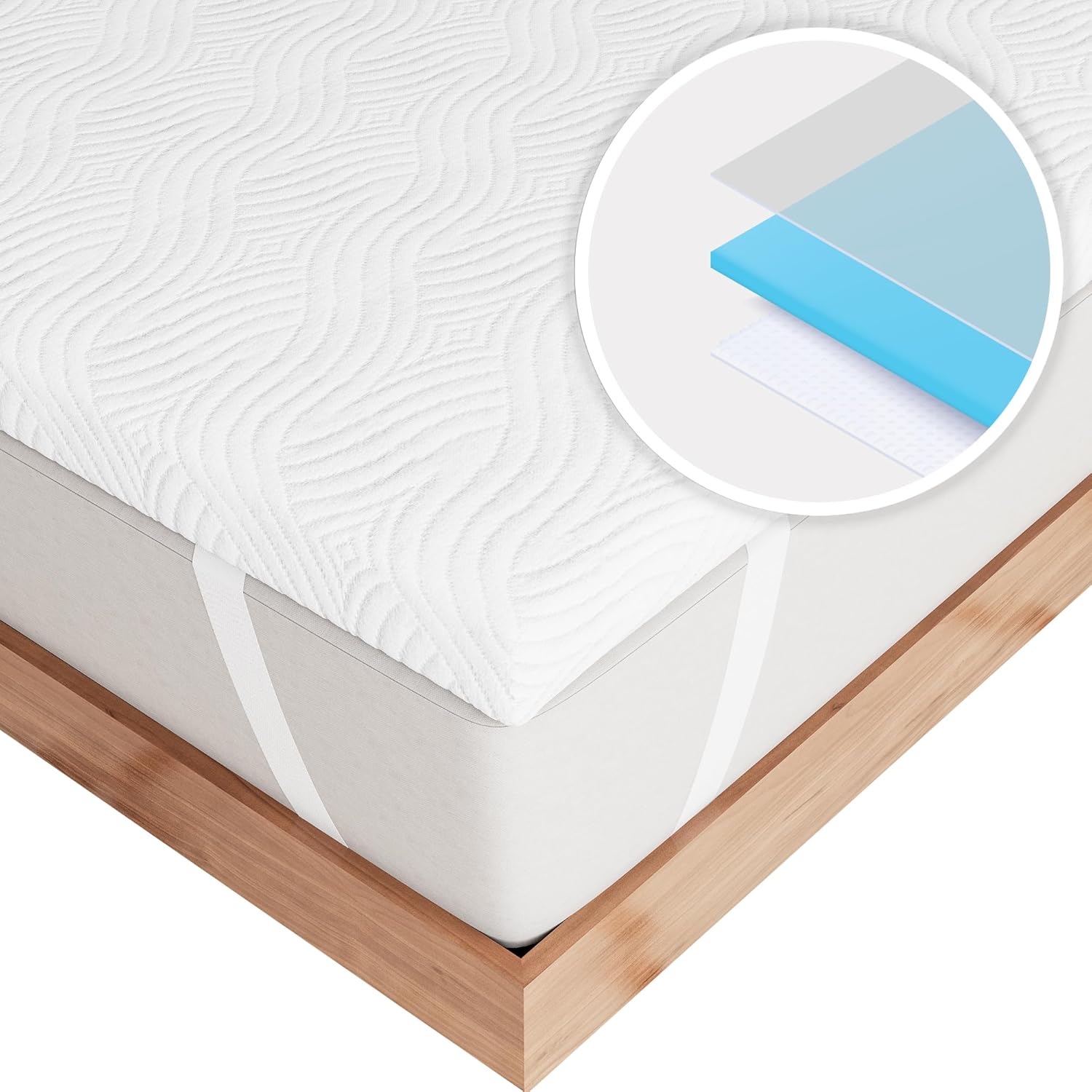 Degrees of Comfort 2 Inch Thick Memory Foam Mattress Topper Double Bed Soft Bamb...