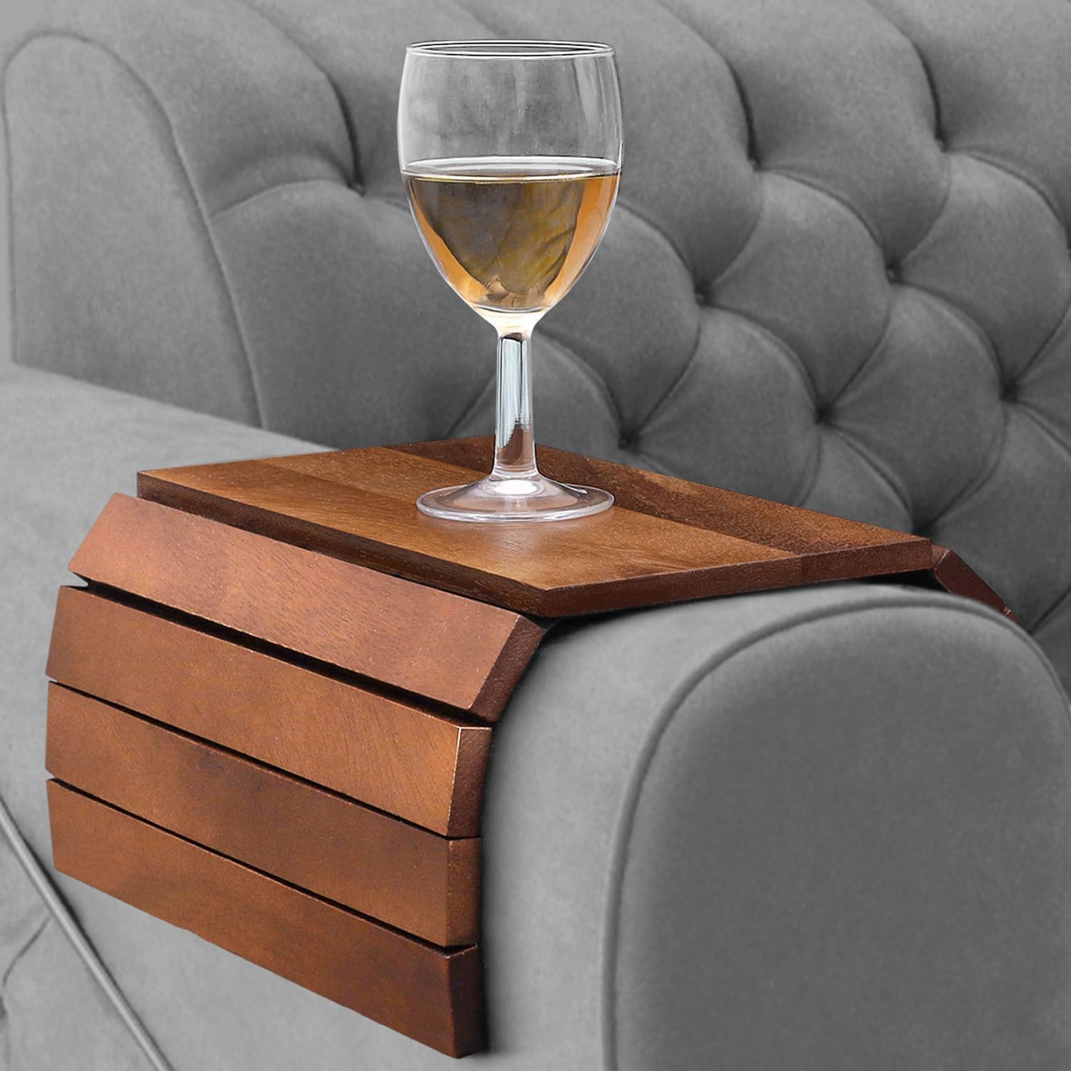 Besto Foldable Sofa Arm Tray | Acacia Wooden Armrest Tray 37.5 x 25cm | Water &...