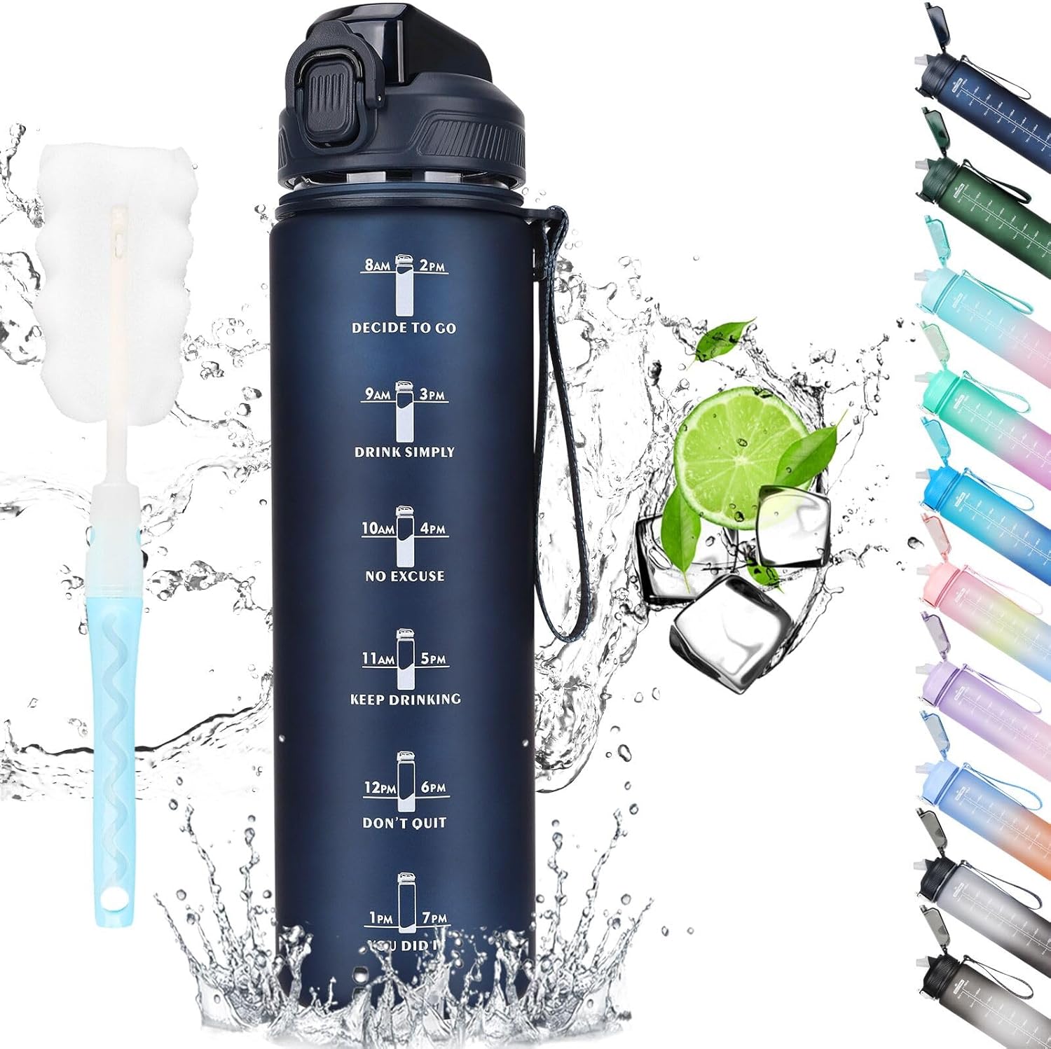 CodiCile Sports Water Bottle, Unique 1L Water Bottle With Straw, Innovative Wate...