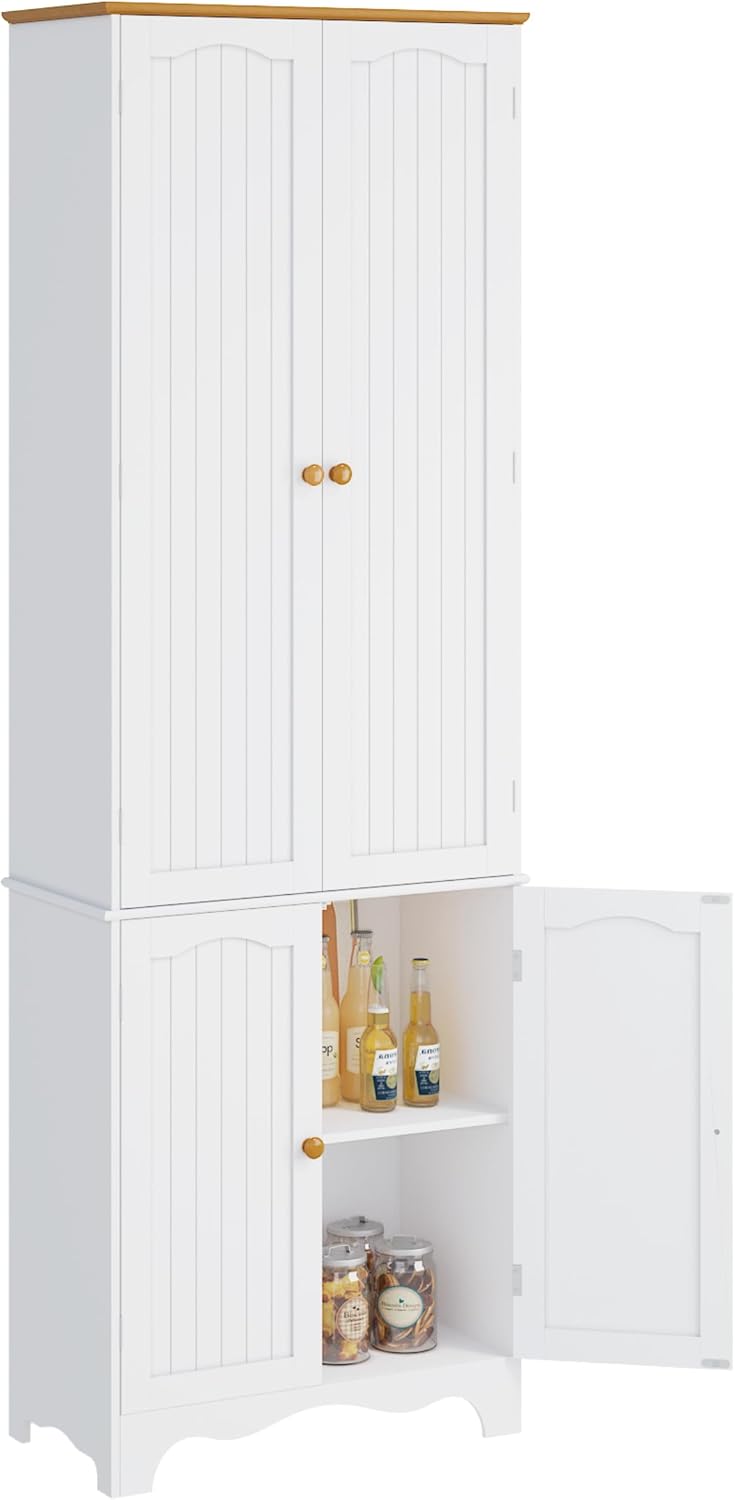Function Home 72" Kitchen Pantry Cabinet, Freestanding Storage Cabinets, Tall Fo...