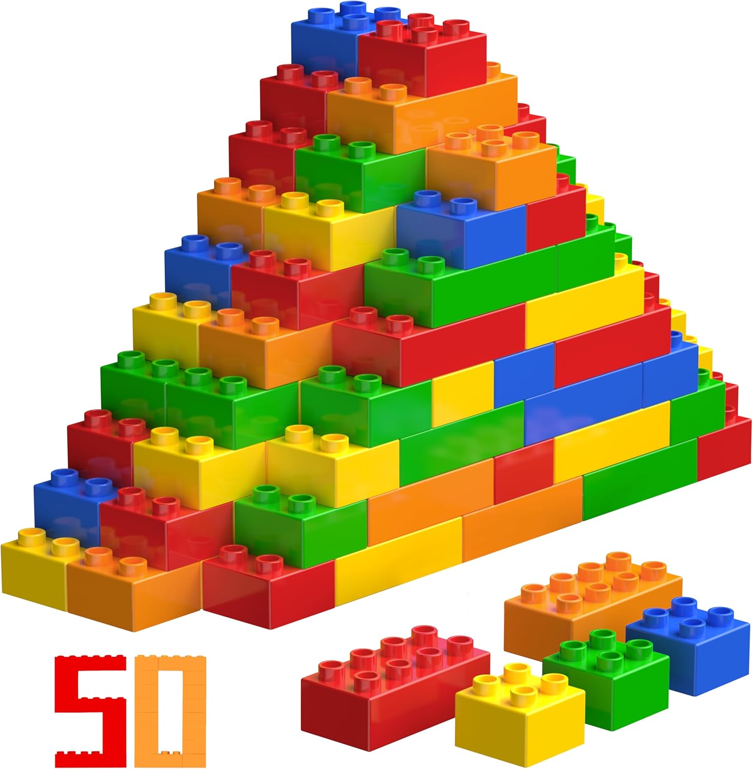 WYSWYG Big Building Blocks Sets for Age 3-5, Large Building Bricks Compatible wi...