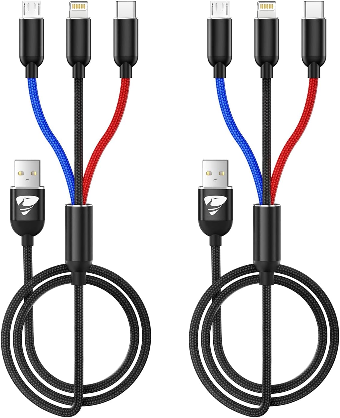 Aioneus Multi Charging Cable, Nylon Braided 3 in 1 Charging Cord Multi USB Cable...
