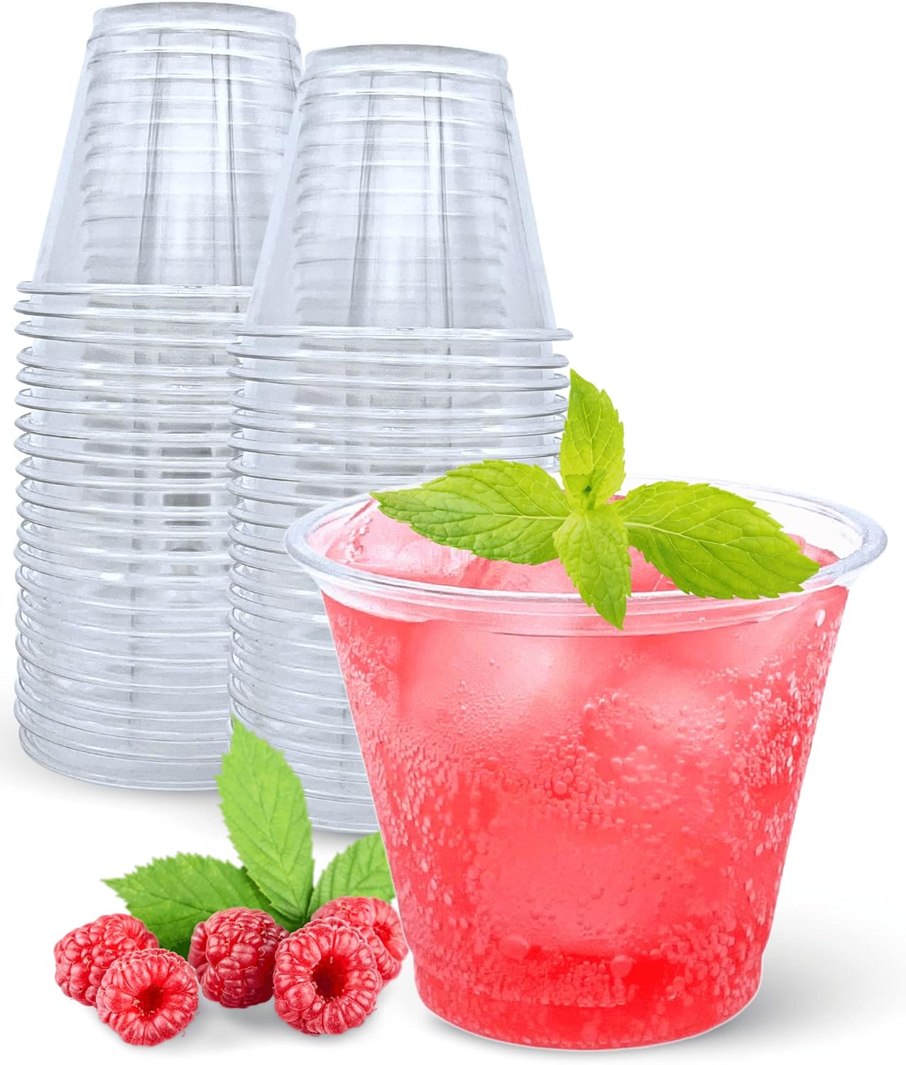Aatriet 9 oz Clear Plastic Drinking Cups, 50 Pack Classic Clear Disposable Wine...