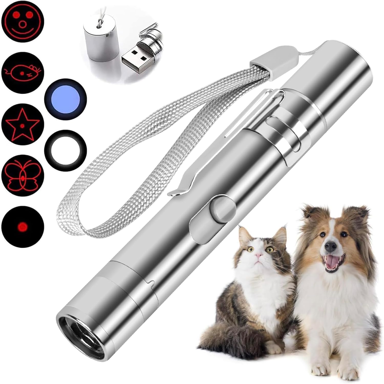 TBTeek Cat Toy for Indoor Cats, 3 Light Modes & 5 Adjustable Patterns, USB Recha...