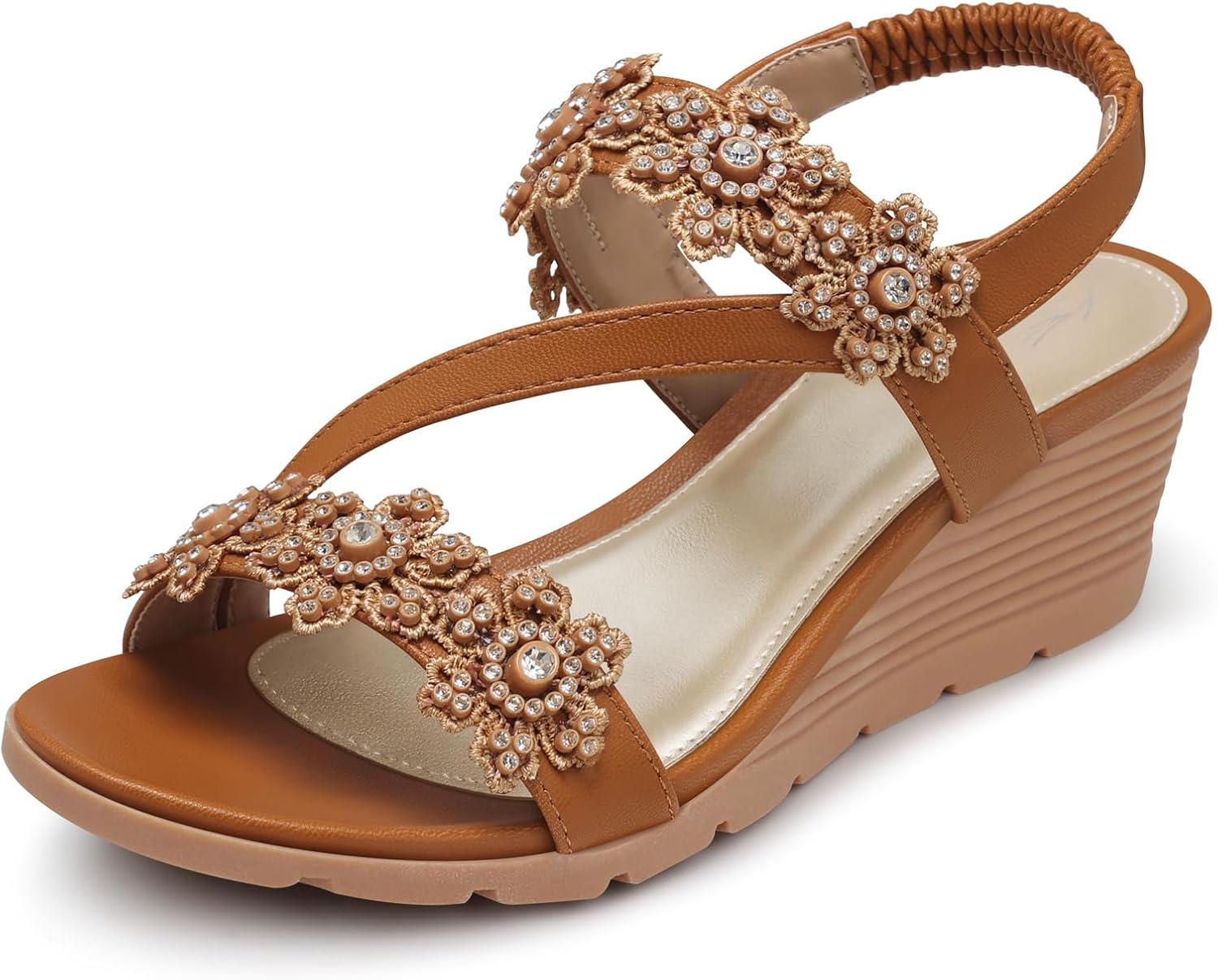 SHIBEVER Wedge Sandals for Women Dressy: Summer Open Toe Low Platform Wedges San...