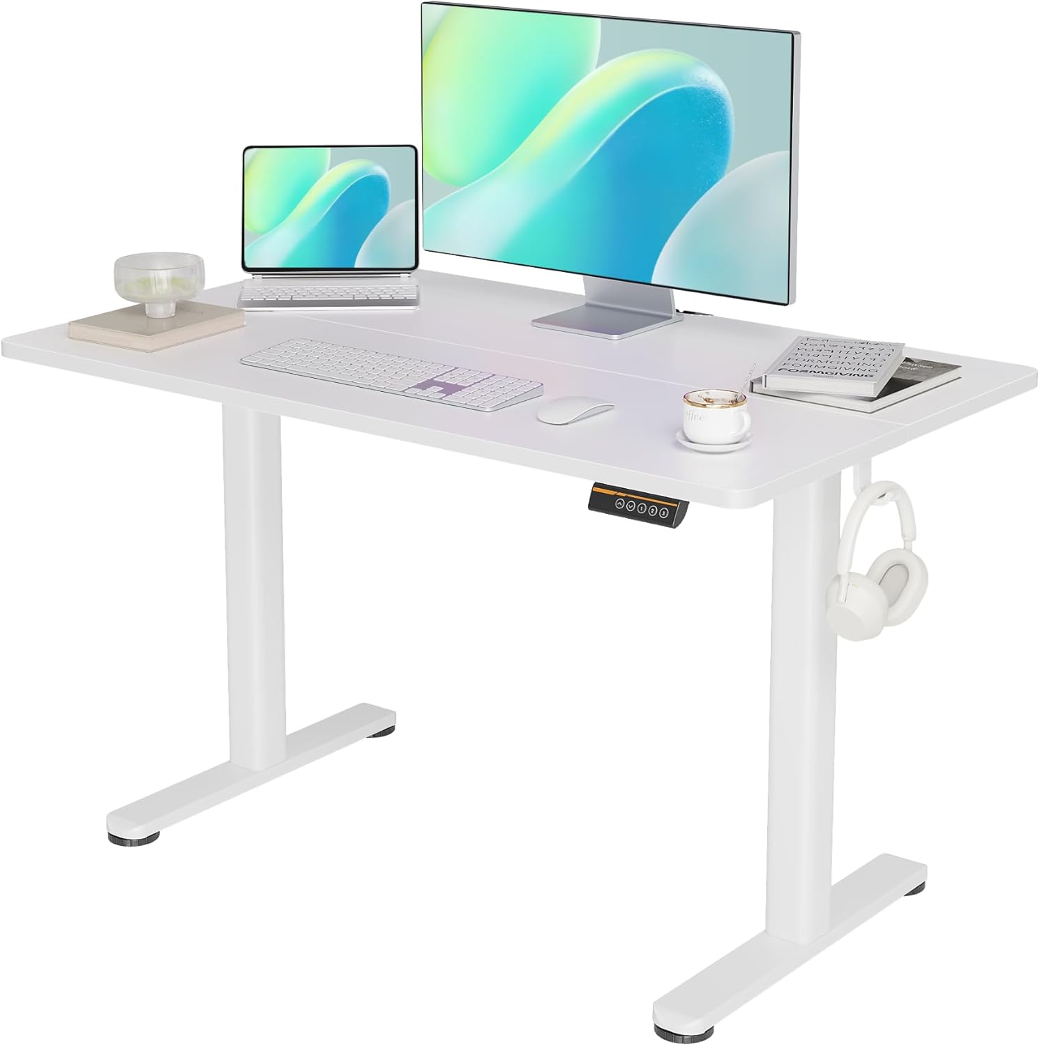 YDN Electric Standing Desk, Adjustable Height Desk 48x24 Inchs Stand up Desk, Si...