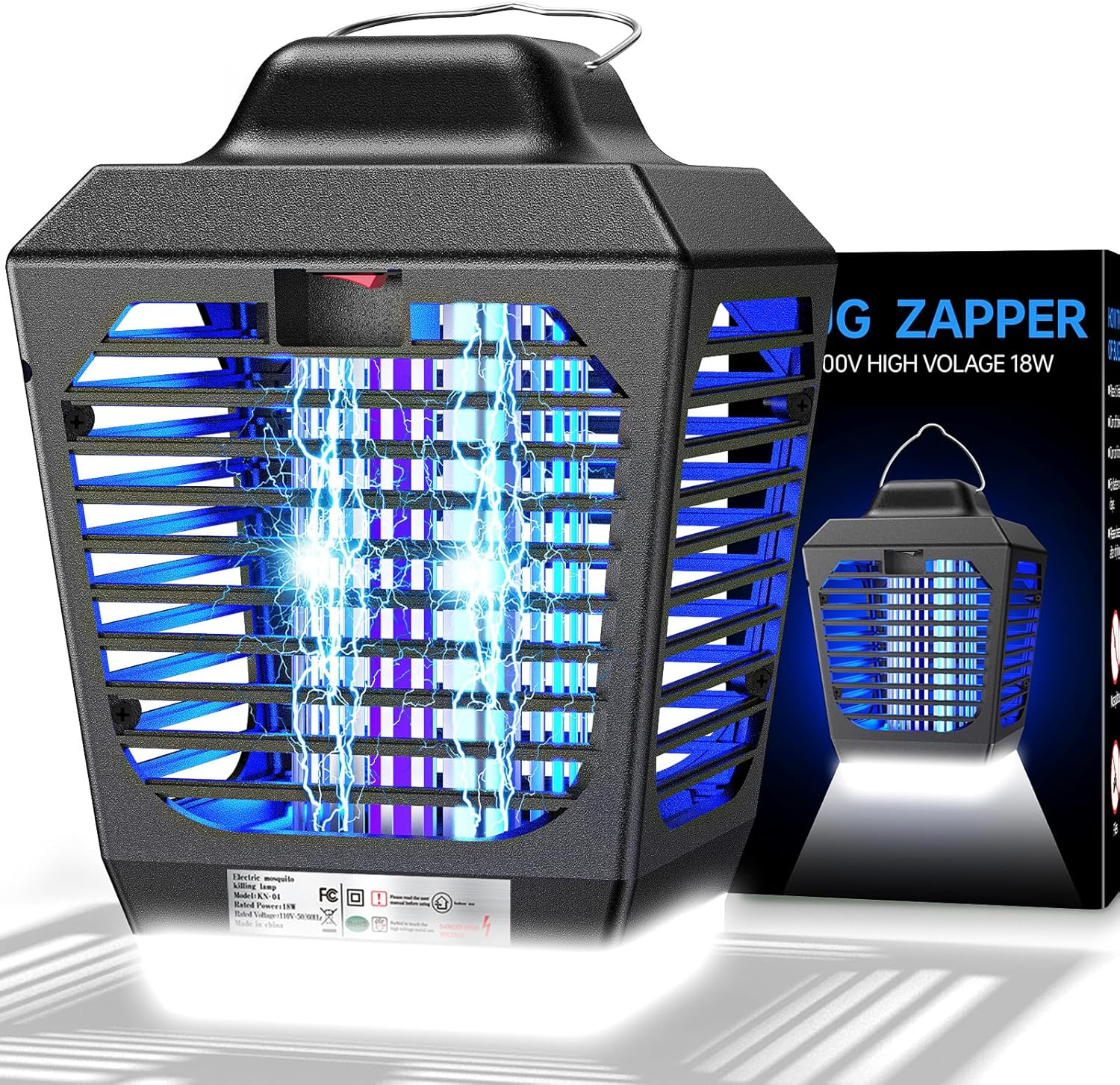Bug Zapper,Two-Color Waterproof Mosquito Zapper with LED Light,Fly Trap,Insect Z...