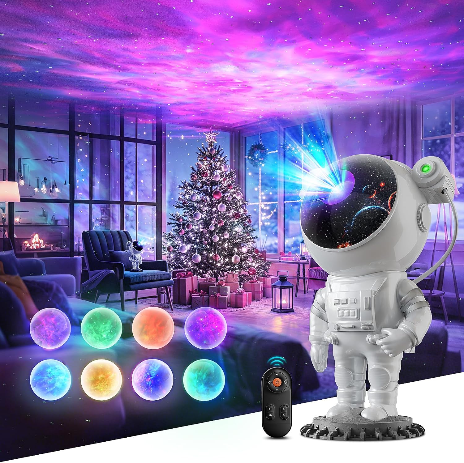 Astronaut Projector, LED Starry Sky Galaxy Projector, Night Light with Remote Co...