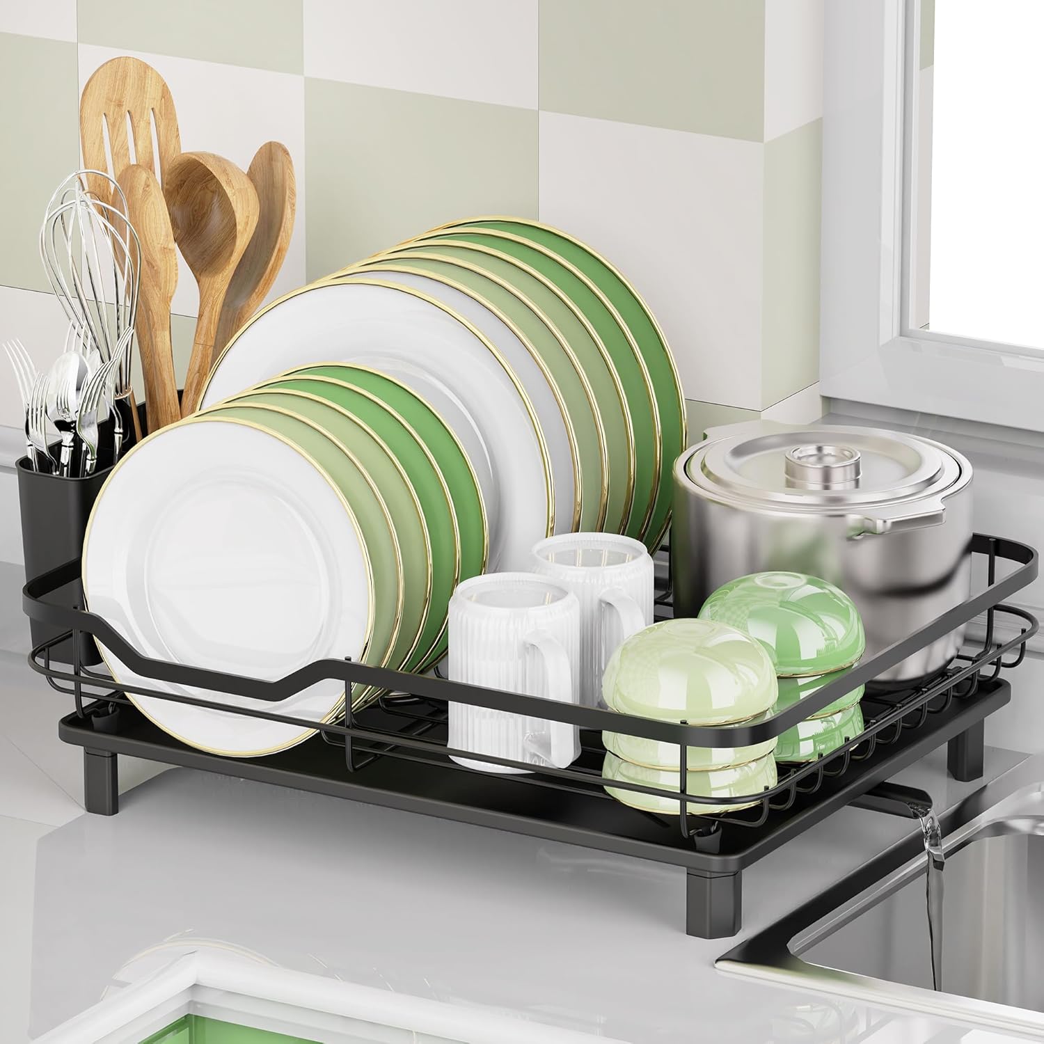 ROTTOGOON Dish Drying Rack, Stainless Steel Rustproof Dish Rack for Kitchen Coun...