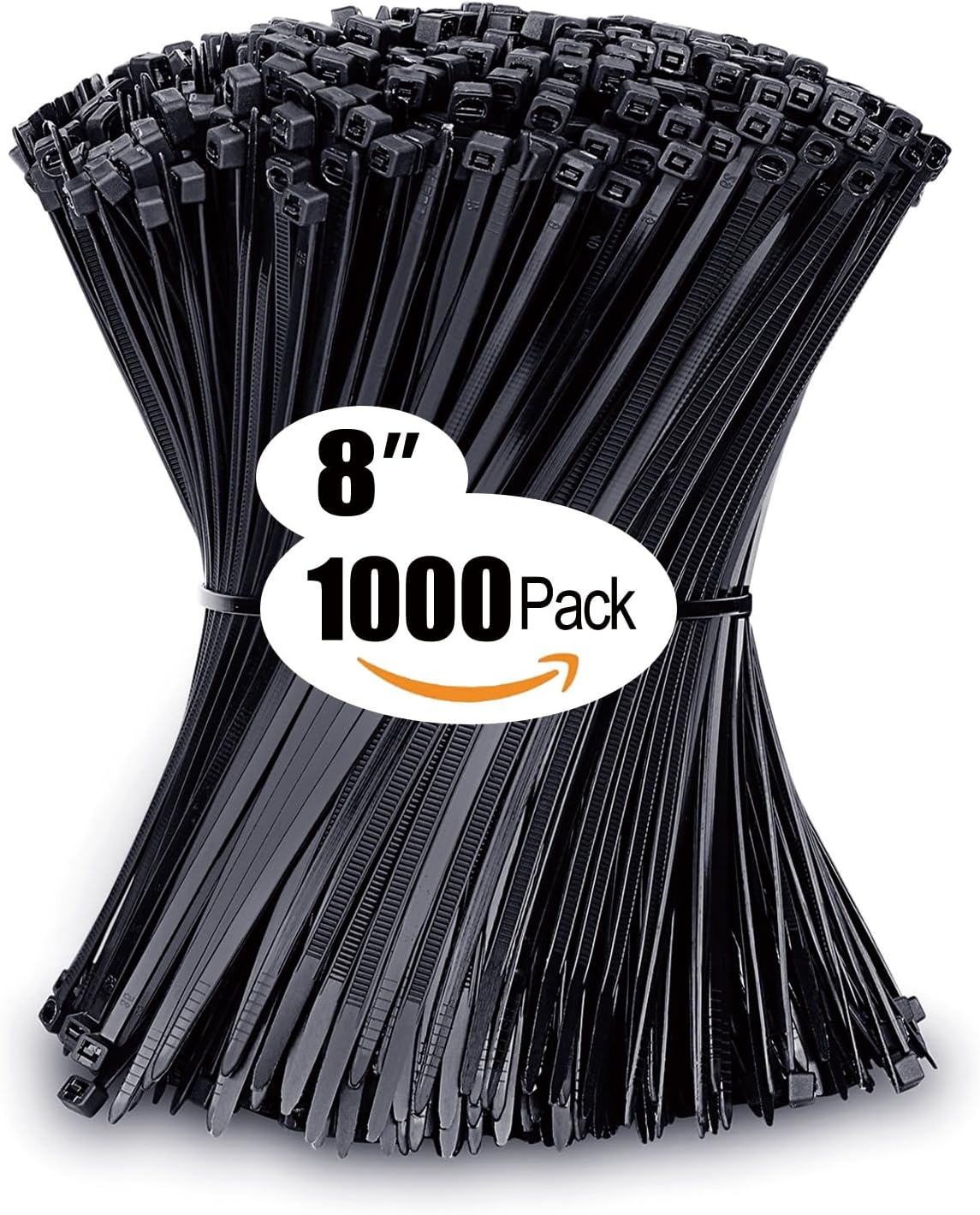 Zip Ties 8 inch with 40 lb Tensile Strength, Black Cable ties, 1000 Pack, ANOSON...