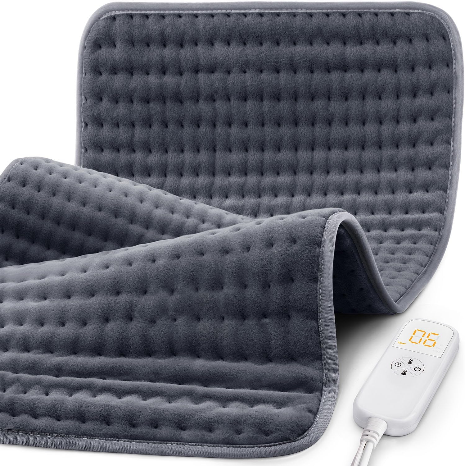Extra Large Microplush Heating Pad for Back Neck Shoulder Pain Cramps Relief - G...