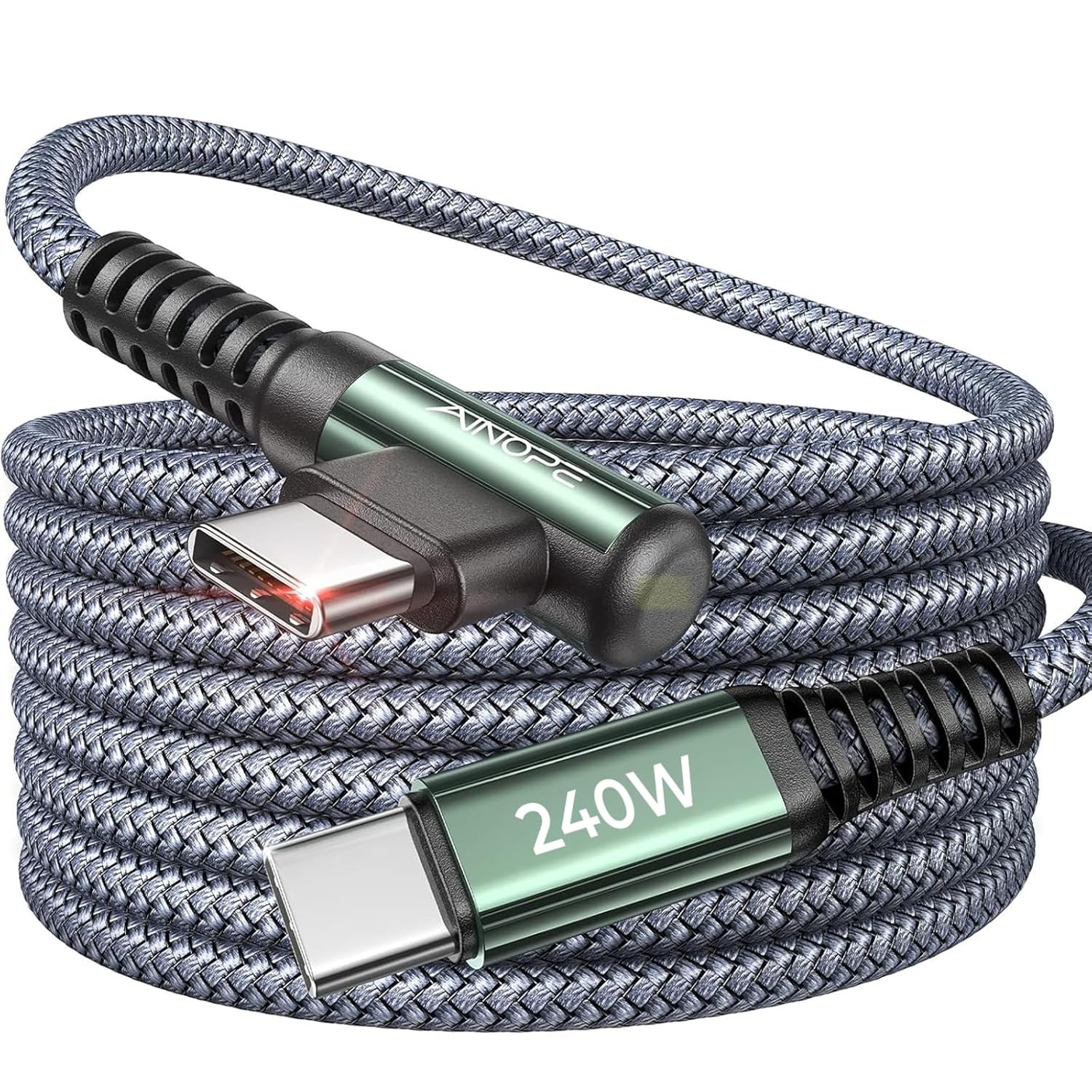 AINOPE 240W USB C to USB C Cable Right Angle [10FT] C to C Cable Fast Charging,U...