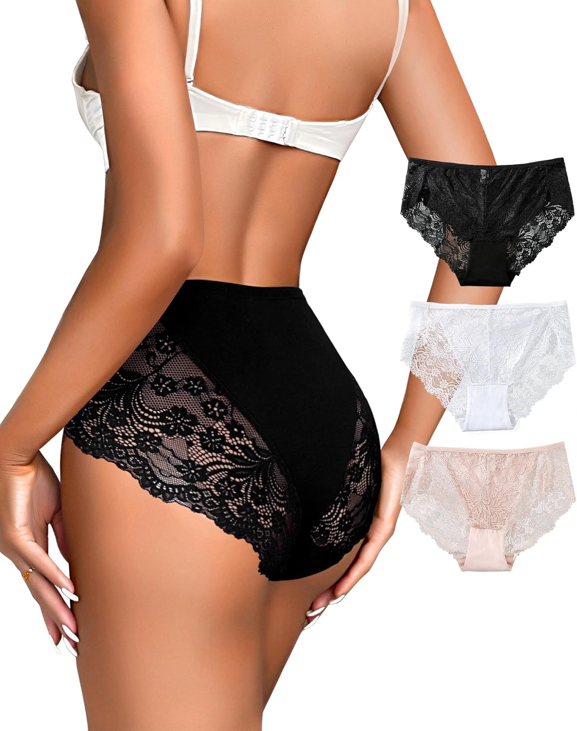 J-pone Sexy Womens Lace Underwear High Wasited Panties Breathable Floral Ladies...