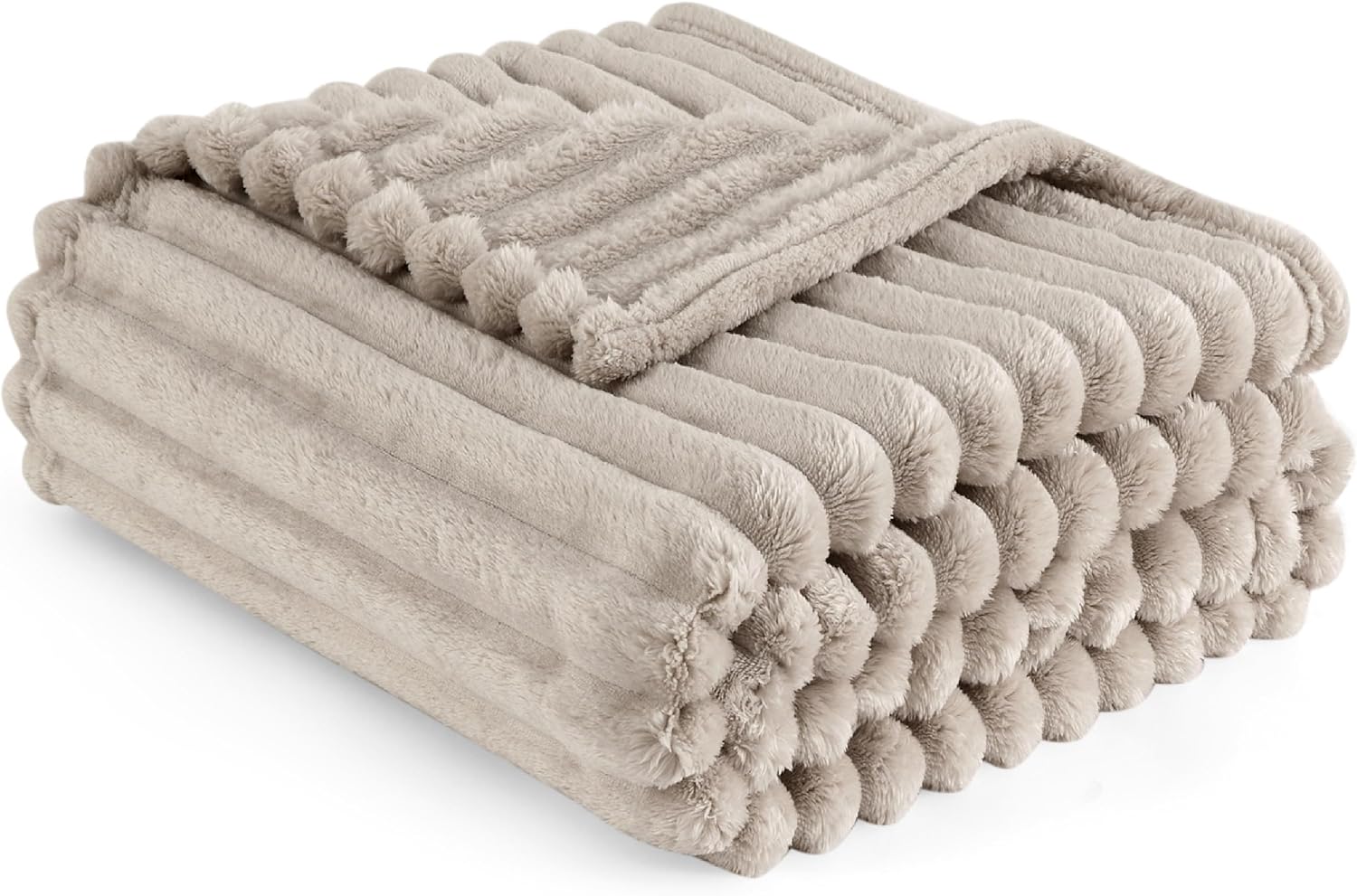 Bedsure Fluffy Fleece Throw Blanket for Sofa- Soft Cosy Warm Blankets for Bed, S...