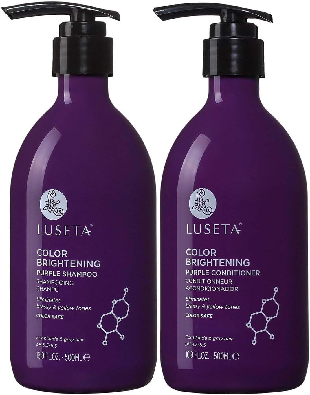 LUSETA Purple Shampoo and Conditioner Set, Exceptional Hair Care for Blonde, Gra...