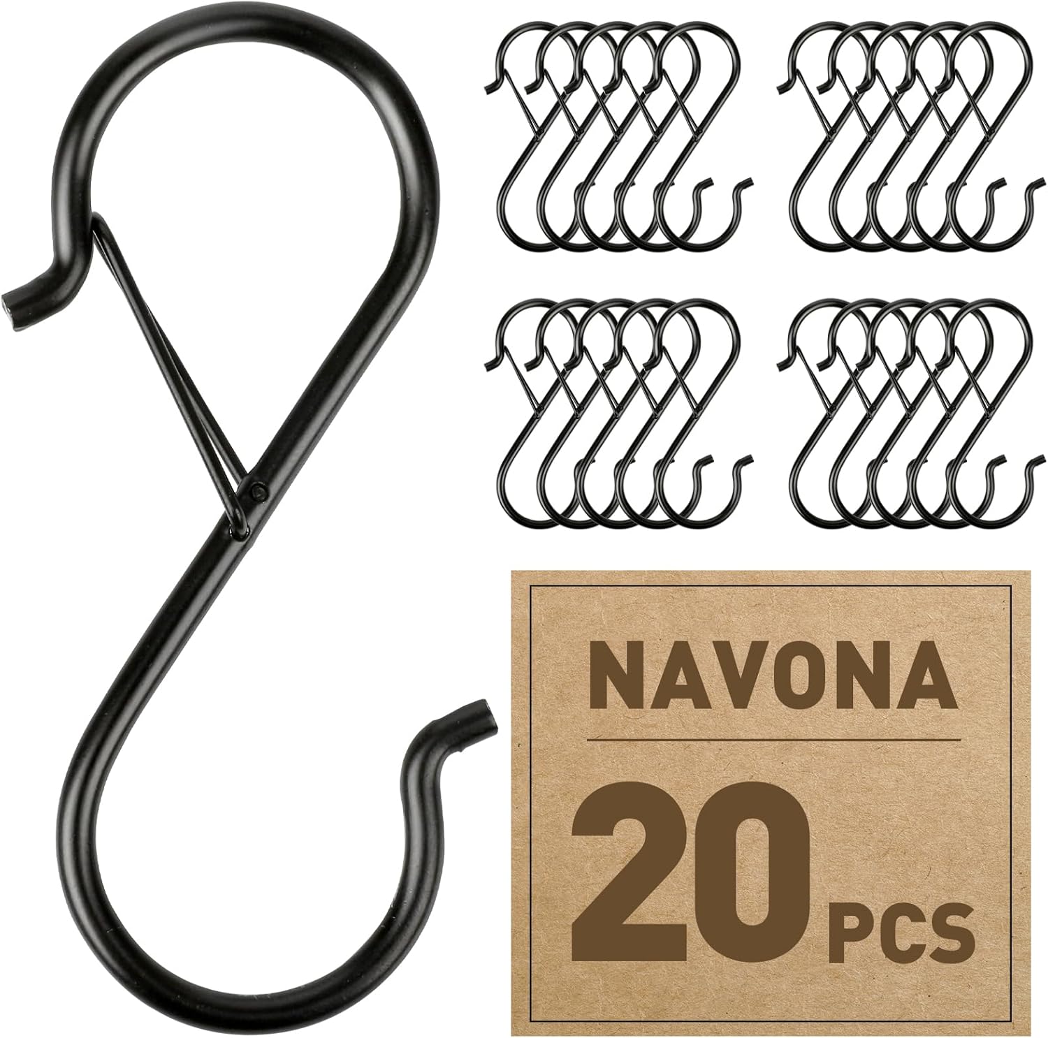 20 Pcs S Hooks for Hanging Heavy Duty, 3.5-inch Heavy Duty Metal S Hooks with Sa...