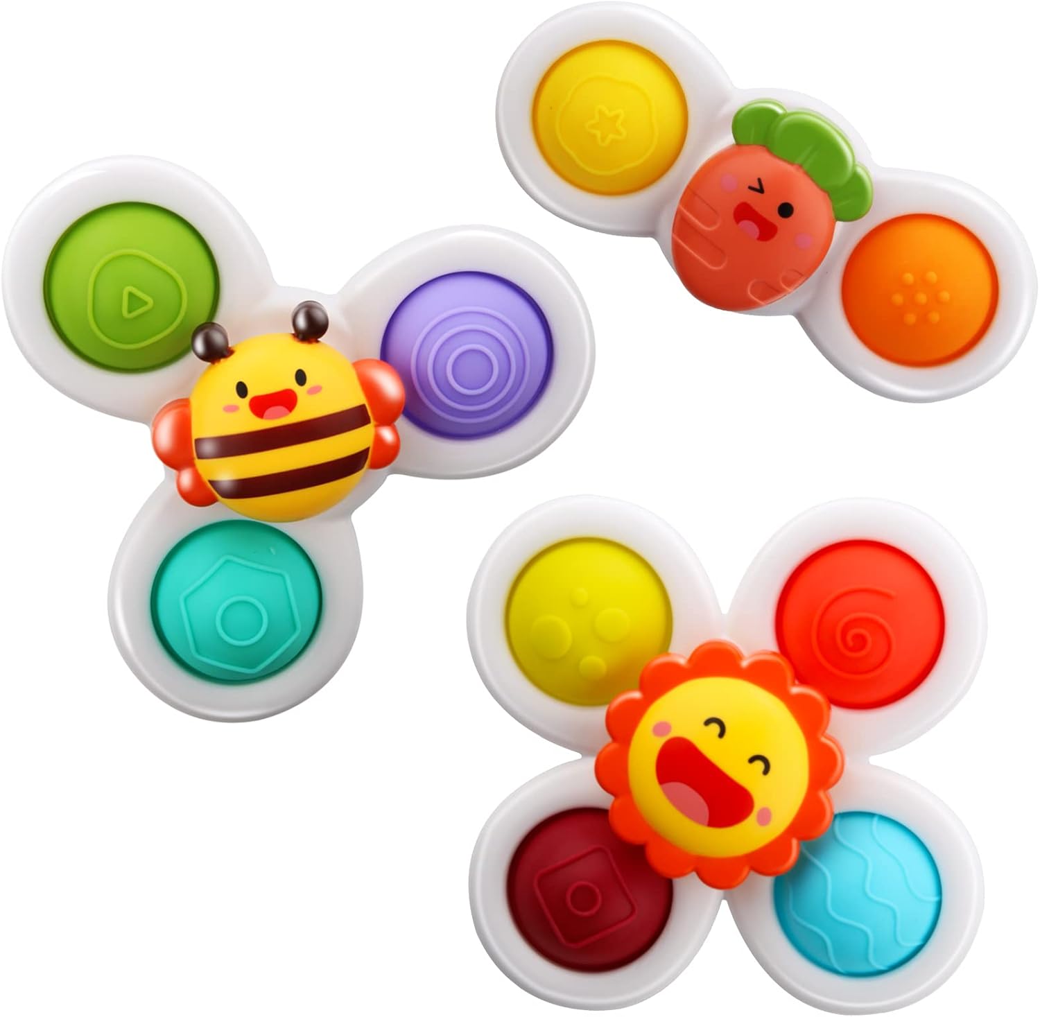 Yumuwind Suction Cup Spinner Toys, Spinners for Babies with Silicone Bubbles Kid...