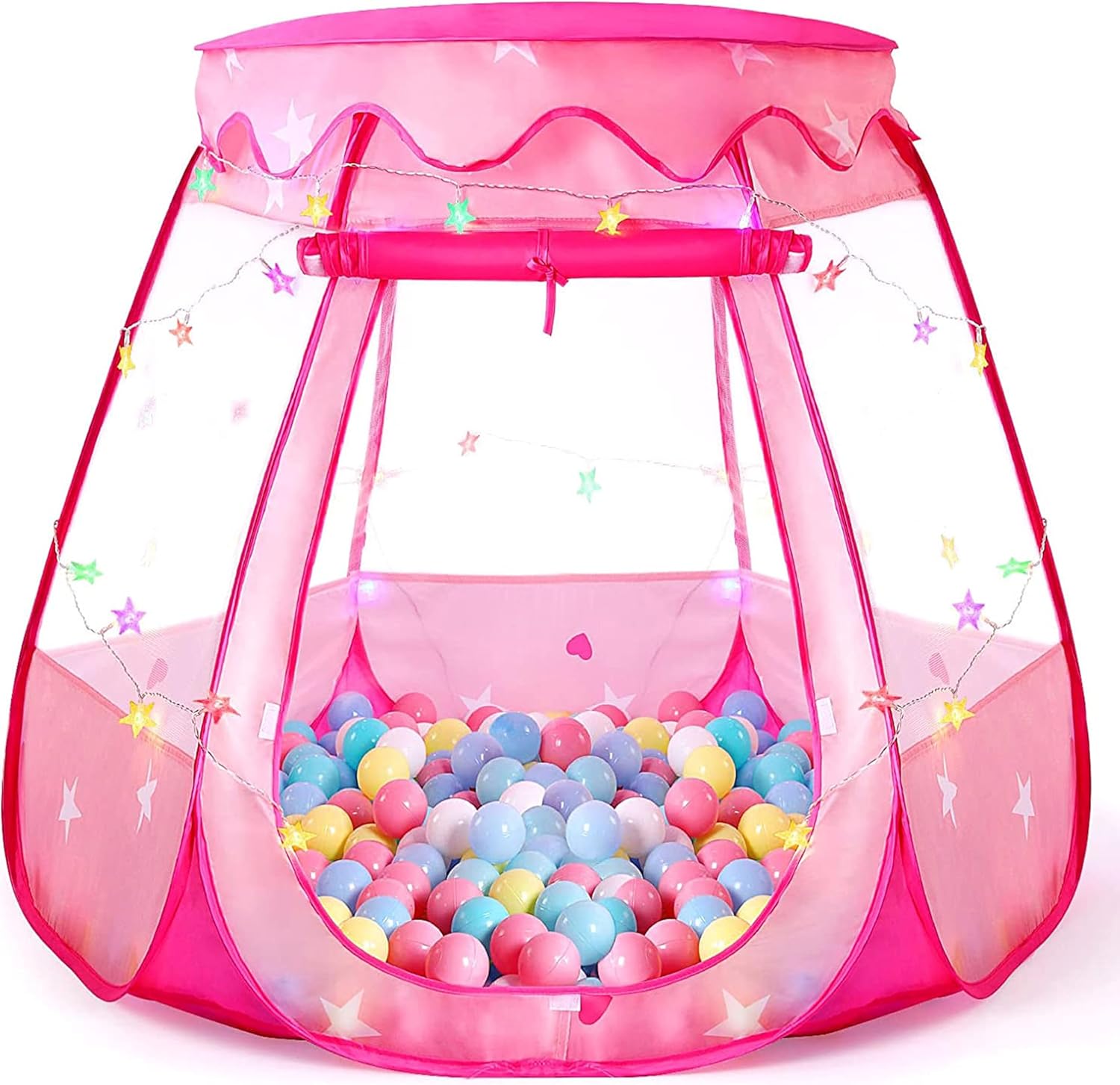 Pop Up Princess Tent, Special Indoor Tent with Colorful Star Lights, Unique Birt...